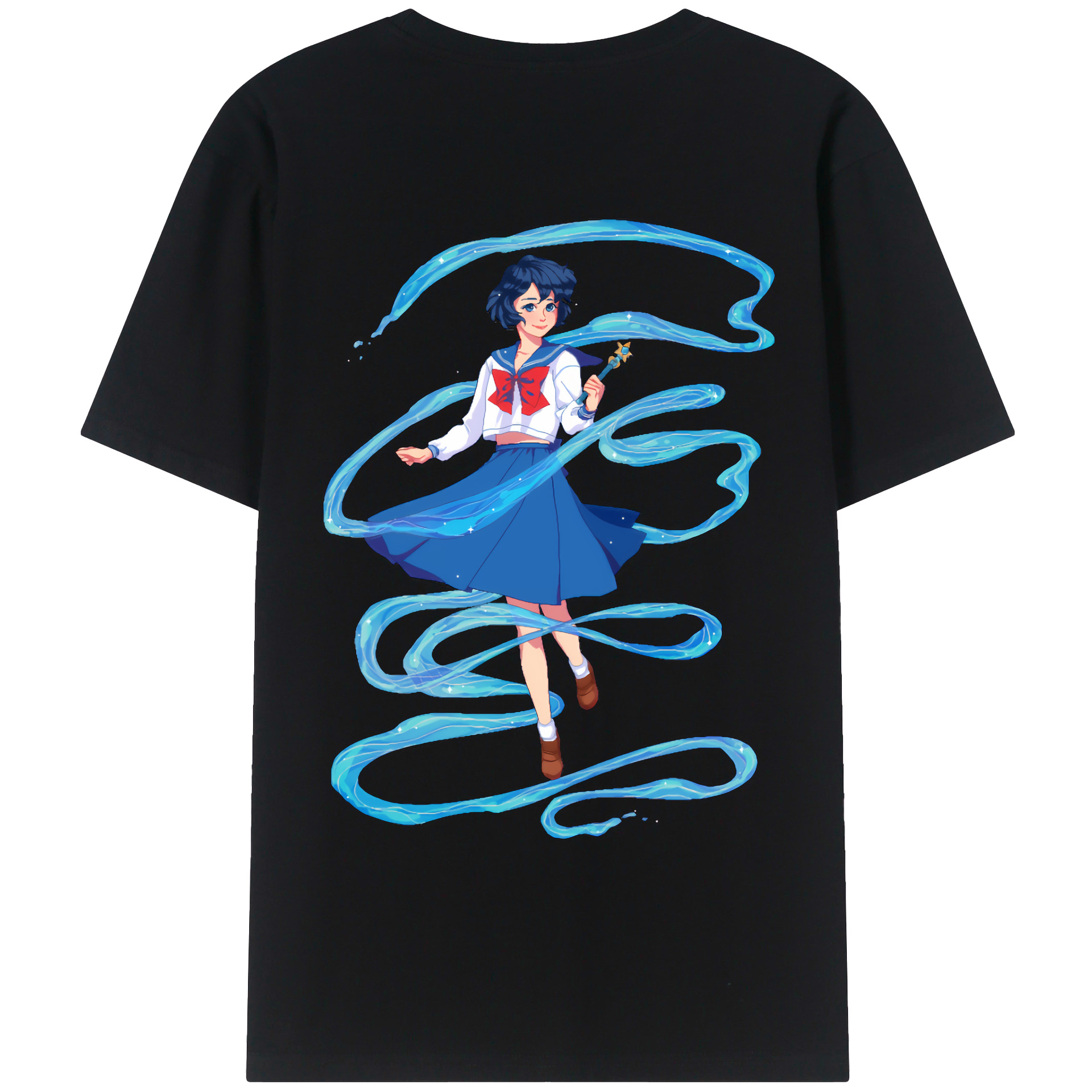 （画像用） 美少女戦士セーラームーン 水野 亜美 みずの あみ Sailor Moon Mizuno Ami レディース半袖Tシャツ(バックプリント)