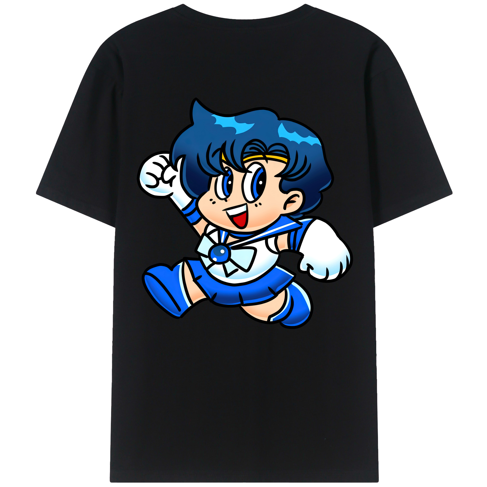 （画像用） 美少女戦士セーラームーン 水野 亜美 みずの あみ Sailor Moon Mizuno Ami レディース半袖Tシャツ(バックプリント)