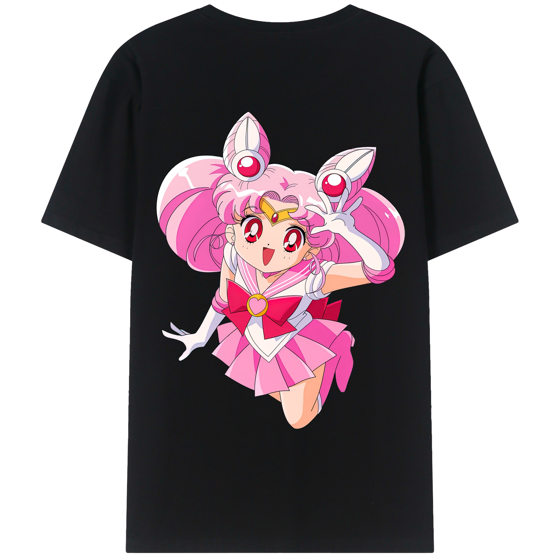 （画像用） 美少女戦士セーラームーン ちびうさ Sailor Moon Chibiusa Tsukino Usagi Small Lady Serenity レディース半袖Tシャツ(バックプリント)