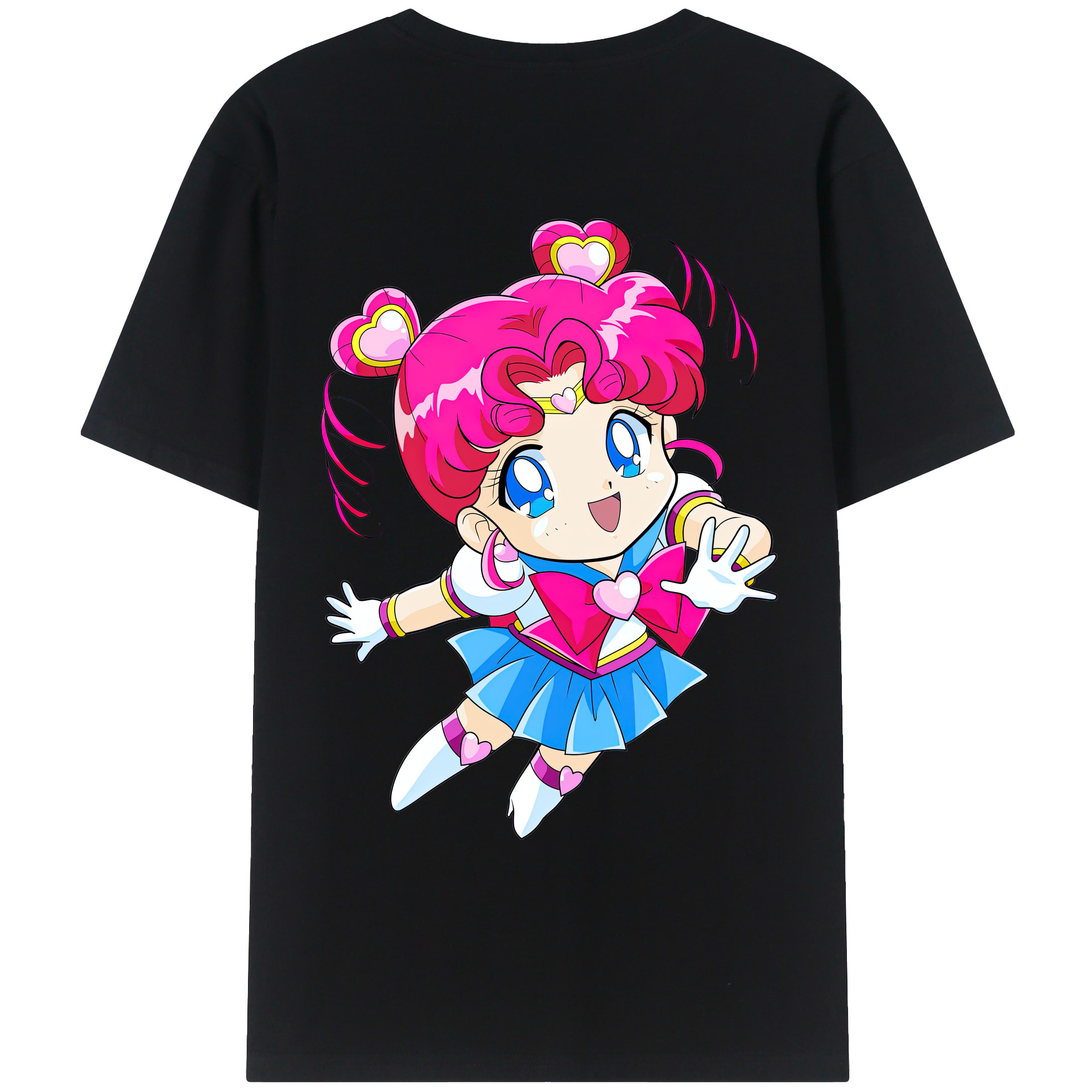 （画像用） 美少女戦士セーラームーン ちびうさ Sailor Moon Chibiusa Tsukino Usagi Small Lady Serenity レディース半袖Tシャツ(バックプリント)