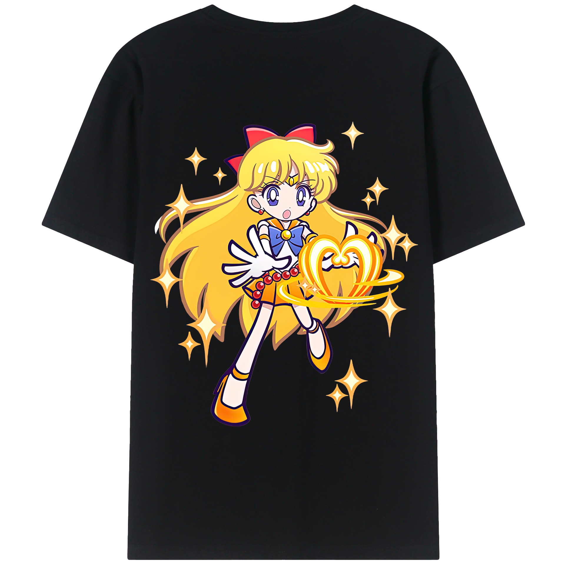 （画像用） 美少女戦士セーラームーン 愛野 美奈子 あいの みなこ Sailor Moon Aino Minako レディース半袖Tシャツ(バックプリント)