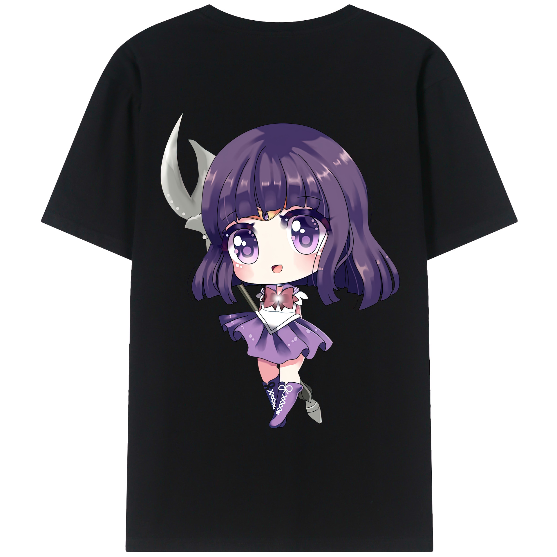 （画像用） 美少女戦士セーラームーン 土萠ほたる Sailor Moon Tomoe Hotaru （セーラーサターン；Sailor Saturn） レディース半袖Tシャツ(バックプリント)
