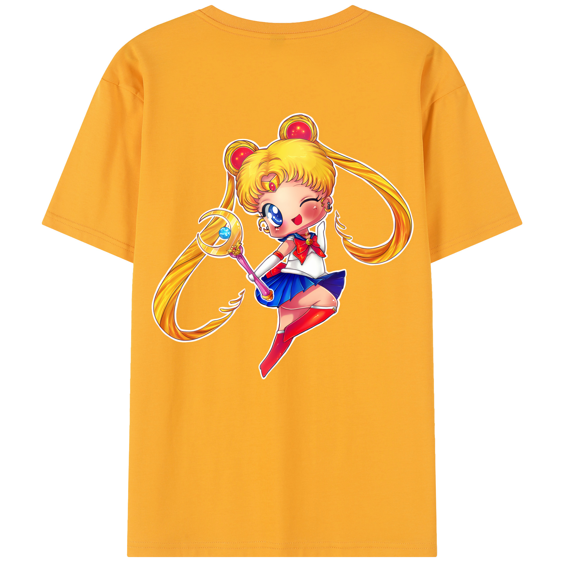 （画像用） 美少女戦士セーラームーン 月野 うさぎ つきの うさぎ Sailor Moon Tsukino Usagi レディース半袖Tシャツ(バックプリント)
