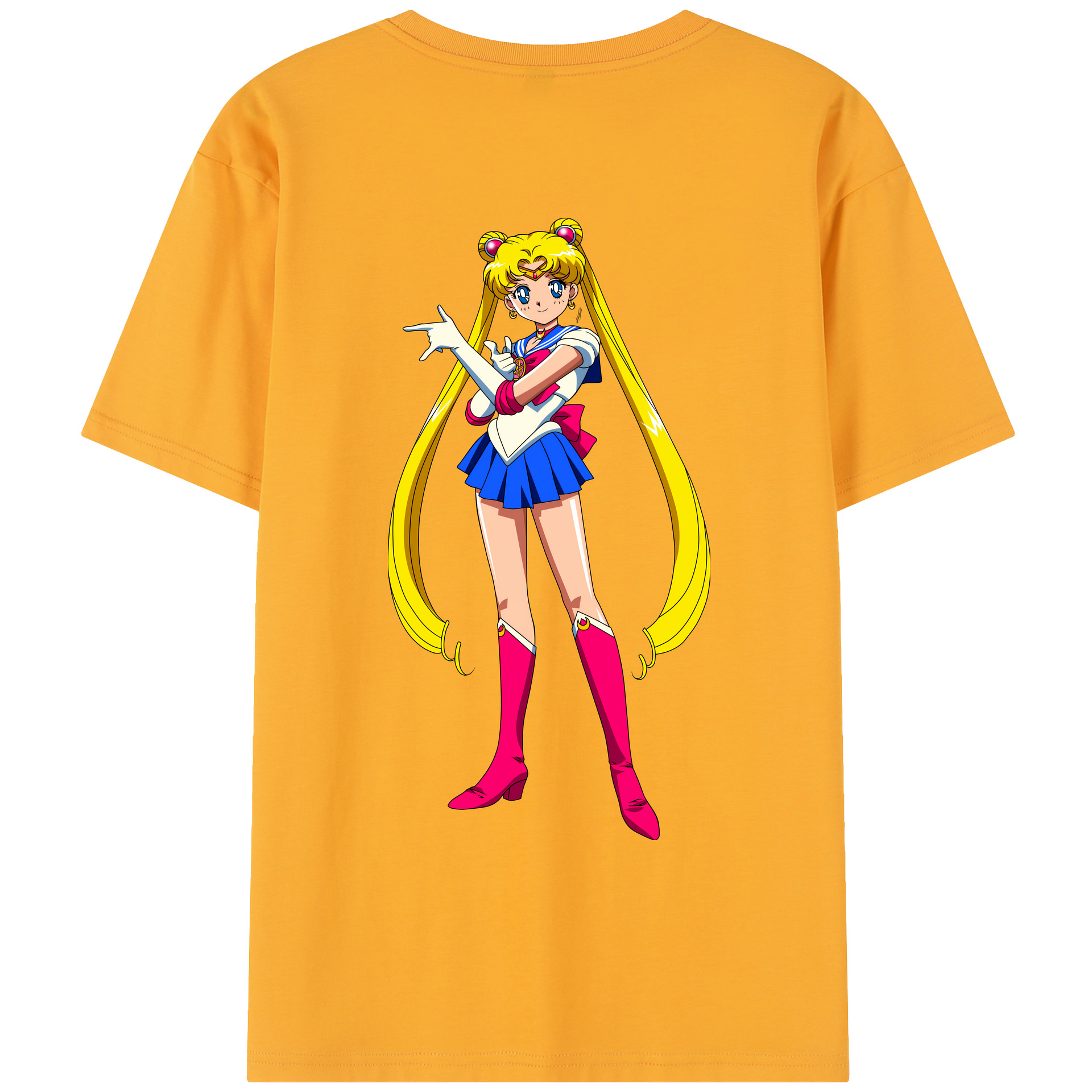 （画像用） 美少女戦士セーラームーン 月野 うさぎ つきの うさぎ Sailor Moon Tsukino Usagi レディース半袖Tシャツ(バックプリント)