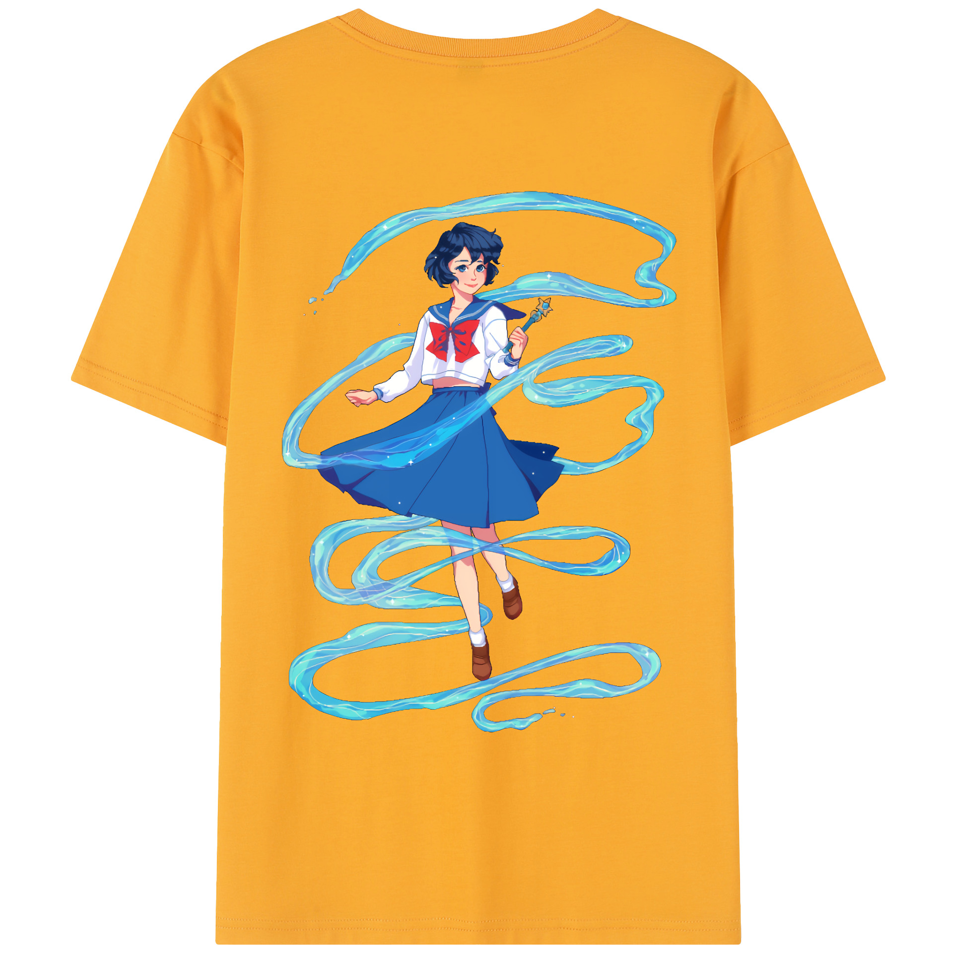 （画像用） 美少女戦士セーラームーン 水野 亜美 みずの あみ Sailor Moon Mizuno Ami レディース半袖Tシャツ(バックプリント)