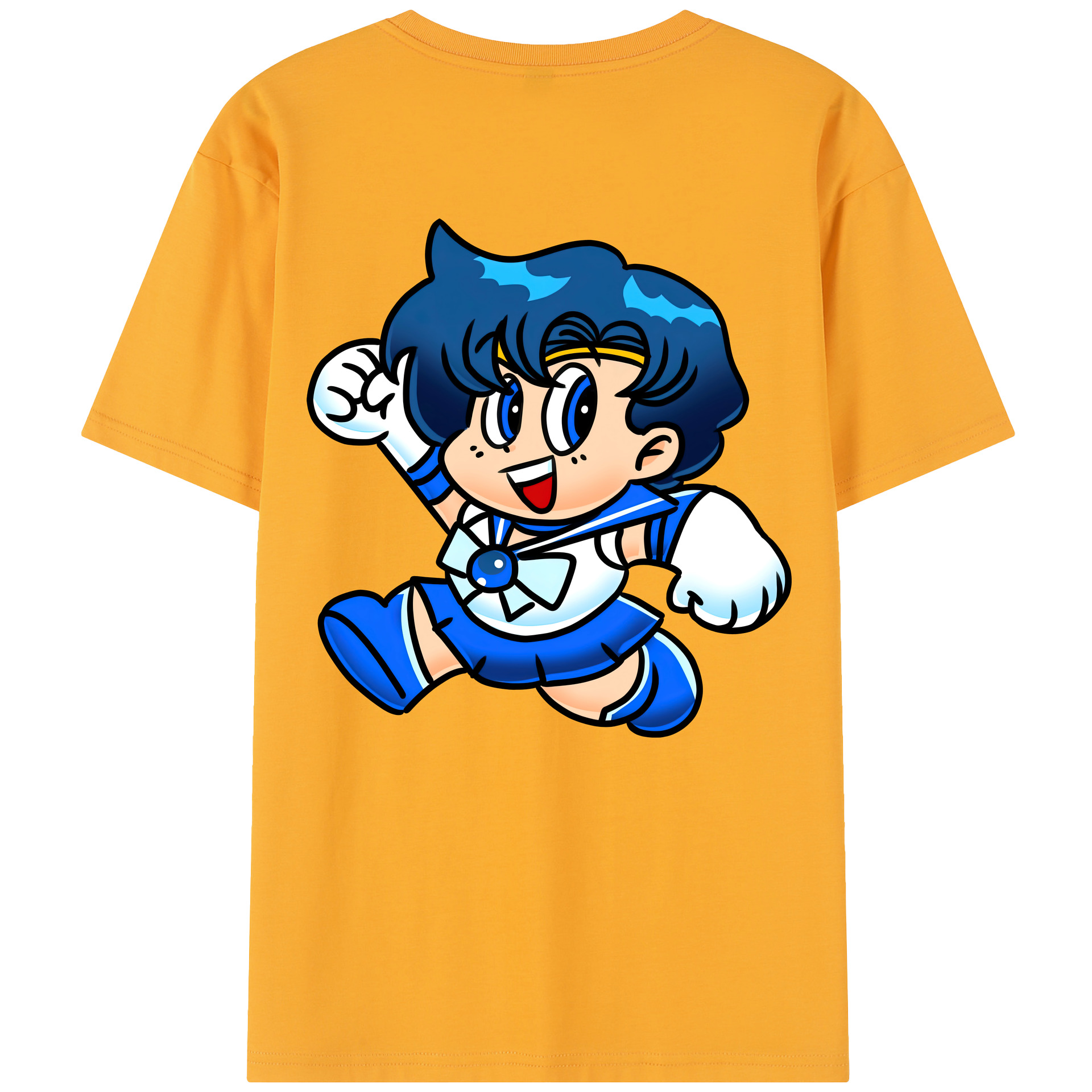 （画像用） 美少女戦士セーラームーン 水野 亜美 みずの あみ Sailor Moon Mizuno Ami レディース半袖Tシャツ(バックプリント)