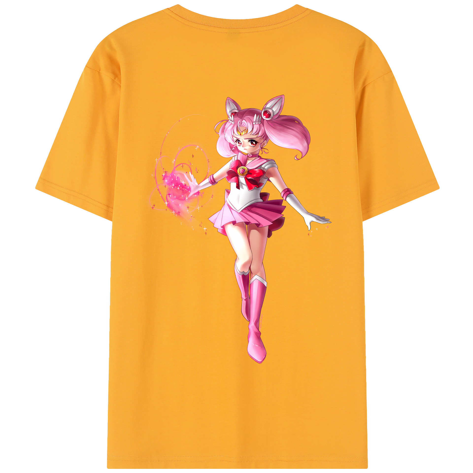 （画像用） 美少女戦士セーラームーン ちびうさ Sailor Moon Chibiusa Tsukino Usagi Small Lady Serenity レディース半袖Tシャツ(バックプリント)