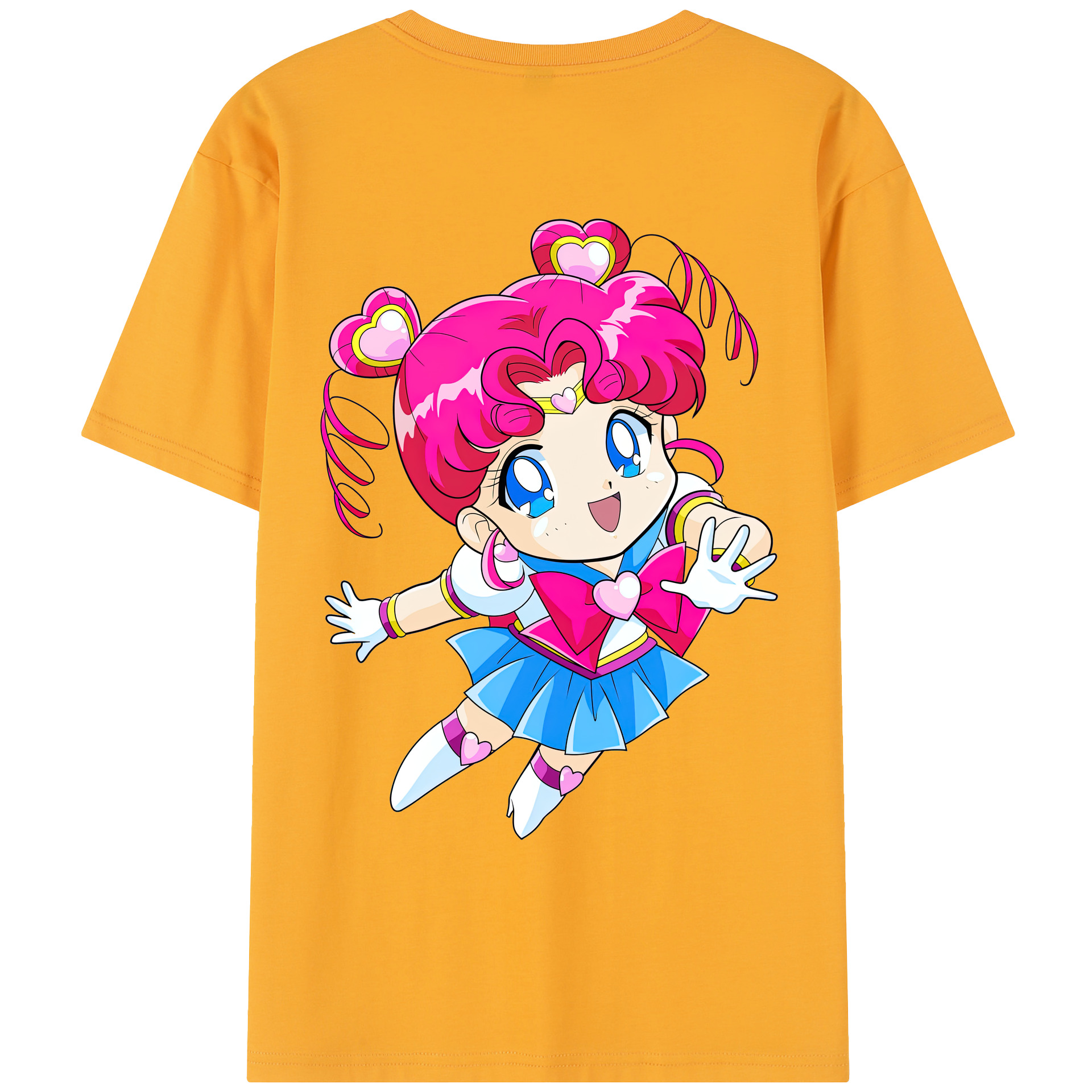 （画像用） 美少女戦士セーラームーン ちびうさ Sailor Moon Chibiusa Tsukino Usagi Small Lady Serenity レディース半袖Tシャツ(バックプリント)