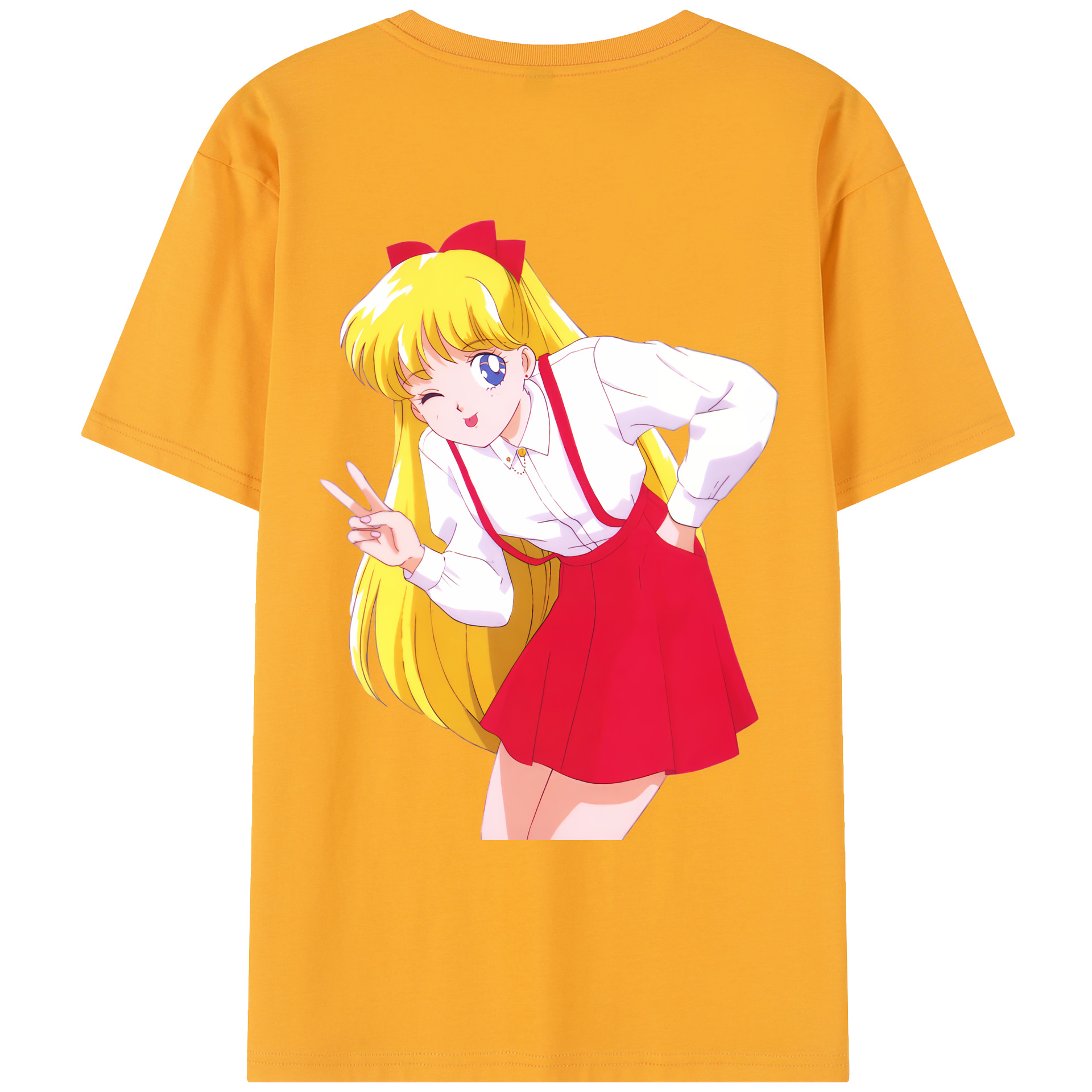 （画像用） 美少女戦士セーラームーン 愛野 美奈子 あいの みなこ Sailor Moon Aino Minako レディース半袖Tシャツ(バックプリント)