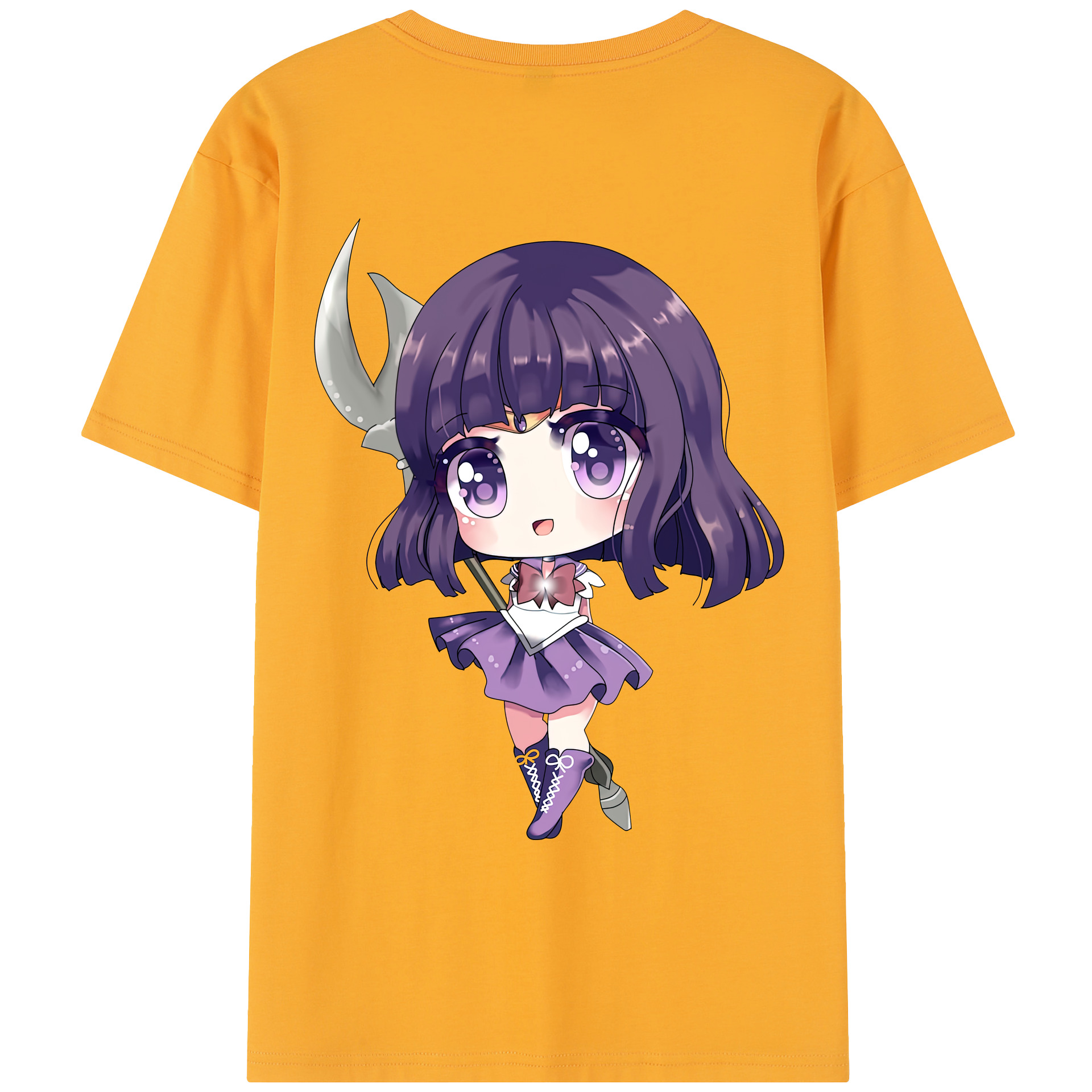 （画像用） 美少女戦士セーラームーン 土萠ほたる Sailor Moon Tomoe Hotaru （セーラーサターン；Sailor Saturn） レディース半袖Tシャツ(バックプリント)