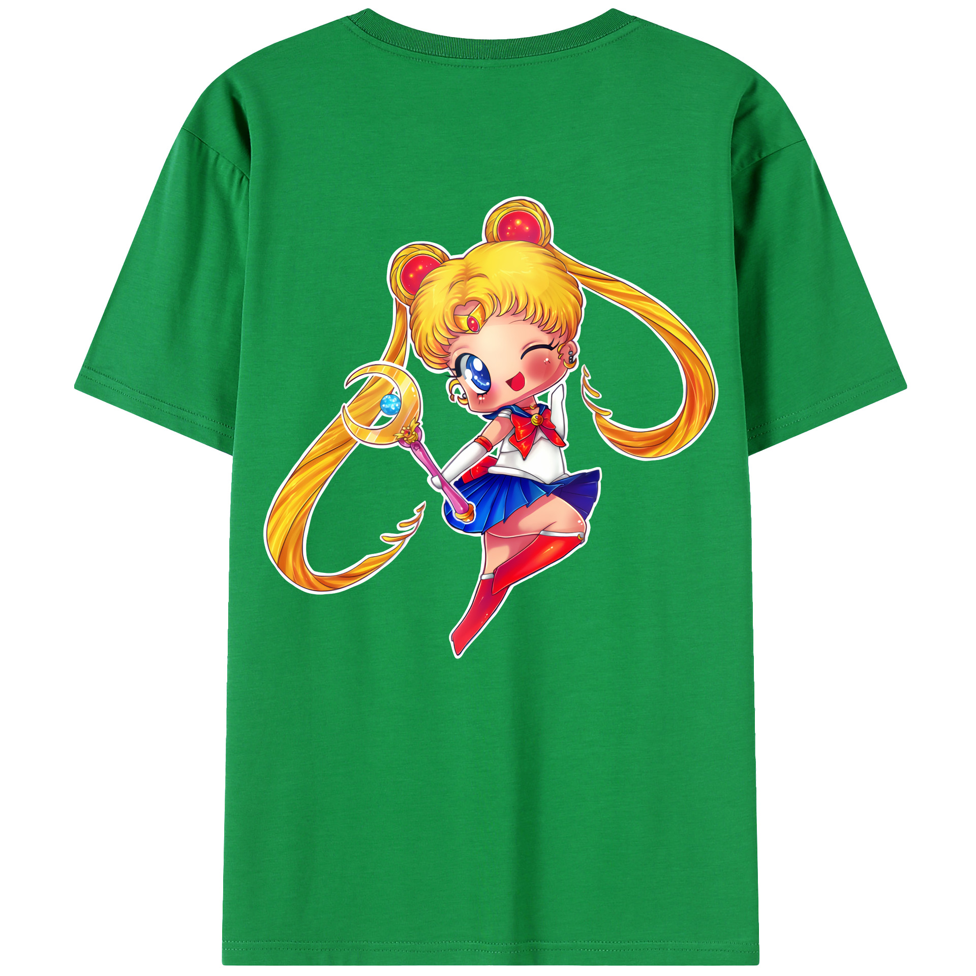 （画像用） 美少女戦士セーラームーン 月野 うさぎ つきの うさぎ Sailor Moon Tsukino Usagi レディース半袖Tシャツ(バックプリント)