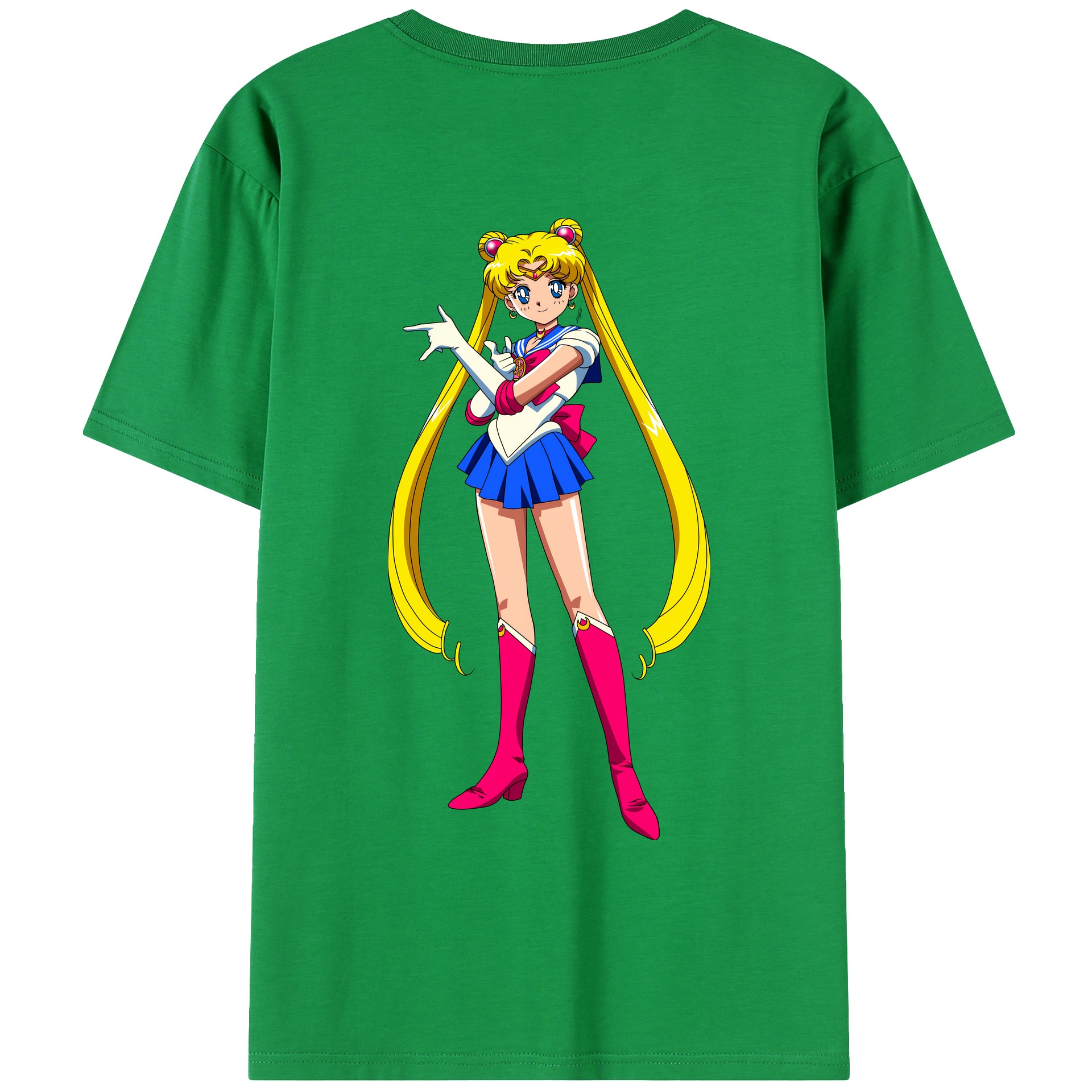 （画像用） 美少女戦士セーラームーン 月野 うさぎ つきの うさぎ Sailor Moon Tsukino Usagi レディース半袖Tシャツ(バックプリント)