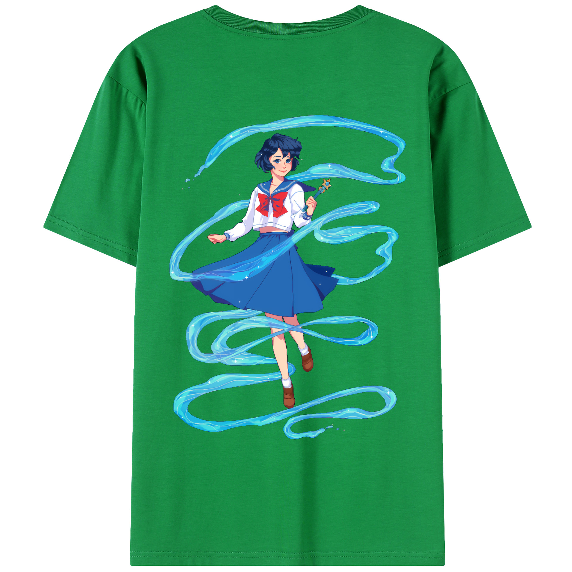 （画像用） 美少女戦士セーラームーン 水野 亜美 みずの あみ Sailor Moon Mizuno Ami レディース半袖Tシャツ(バックプリント)