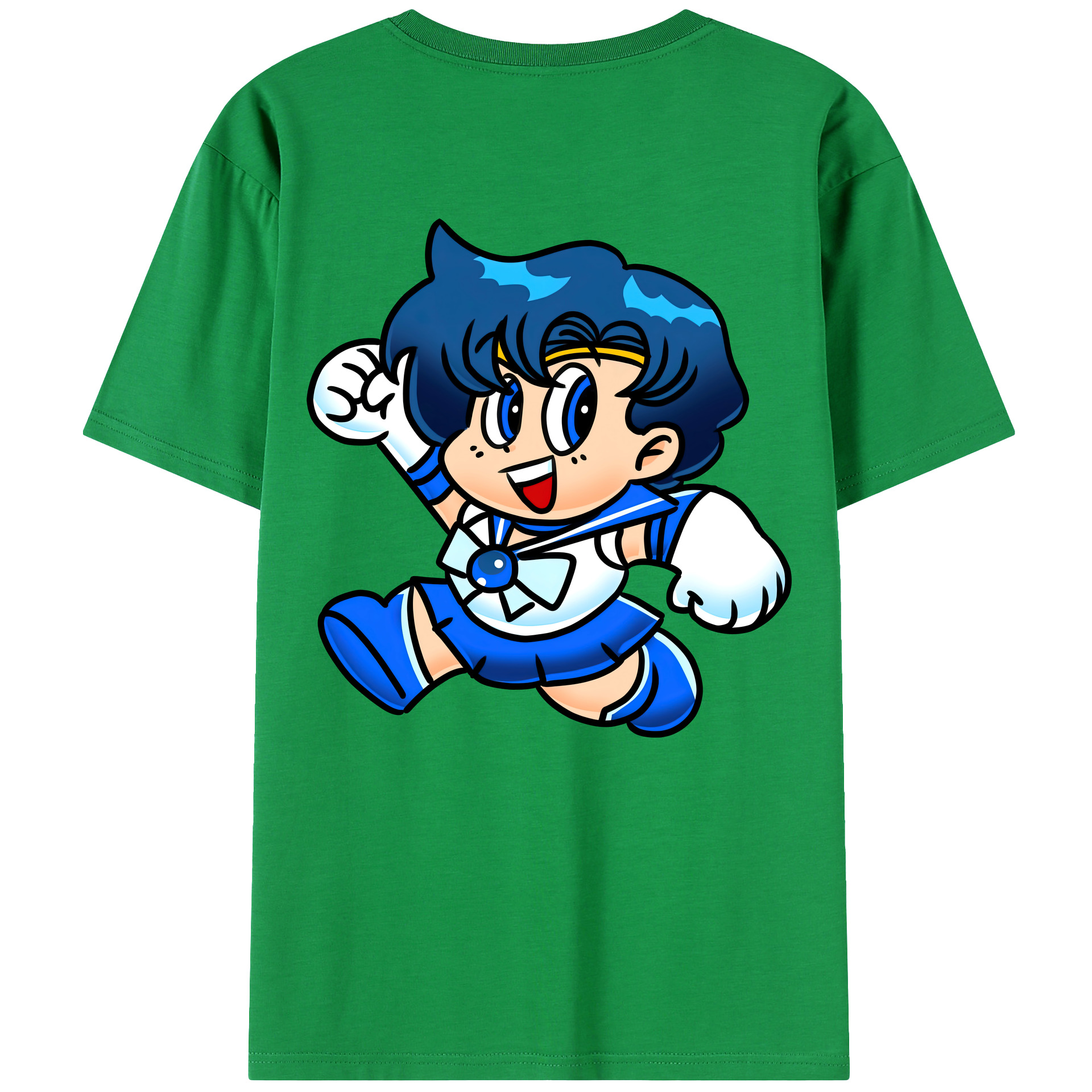 （画像用） 美少女戦士セーラームーン 水野 亜美 みずの あみ Sailor Moon Mizuno Ami レディース半袖Tシャツ(バックプリント)