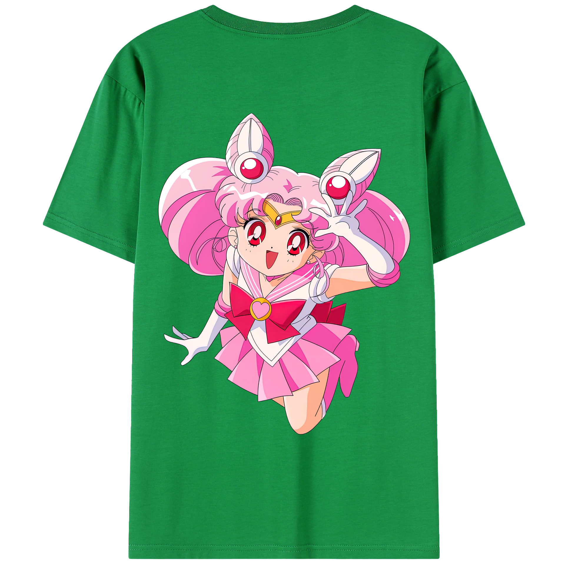 （画像用） 美少女戦士セーラームーン ちびうさ Sailor Moon Chibiusa Tsukino Usagi Small Lady Serenity レディース半袖Tシャツ(バックプリント)