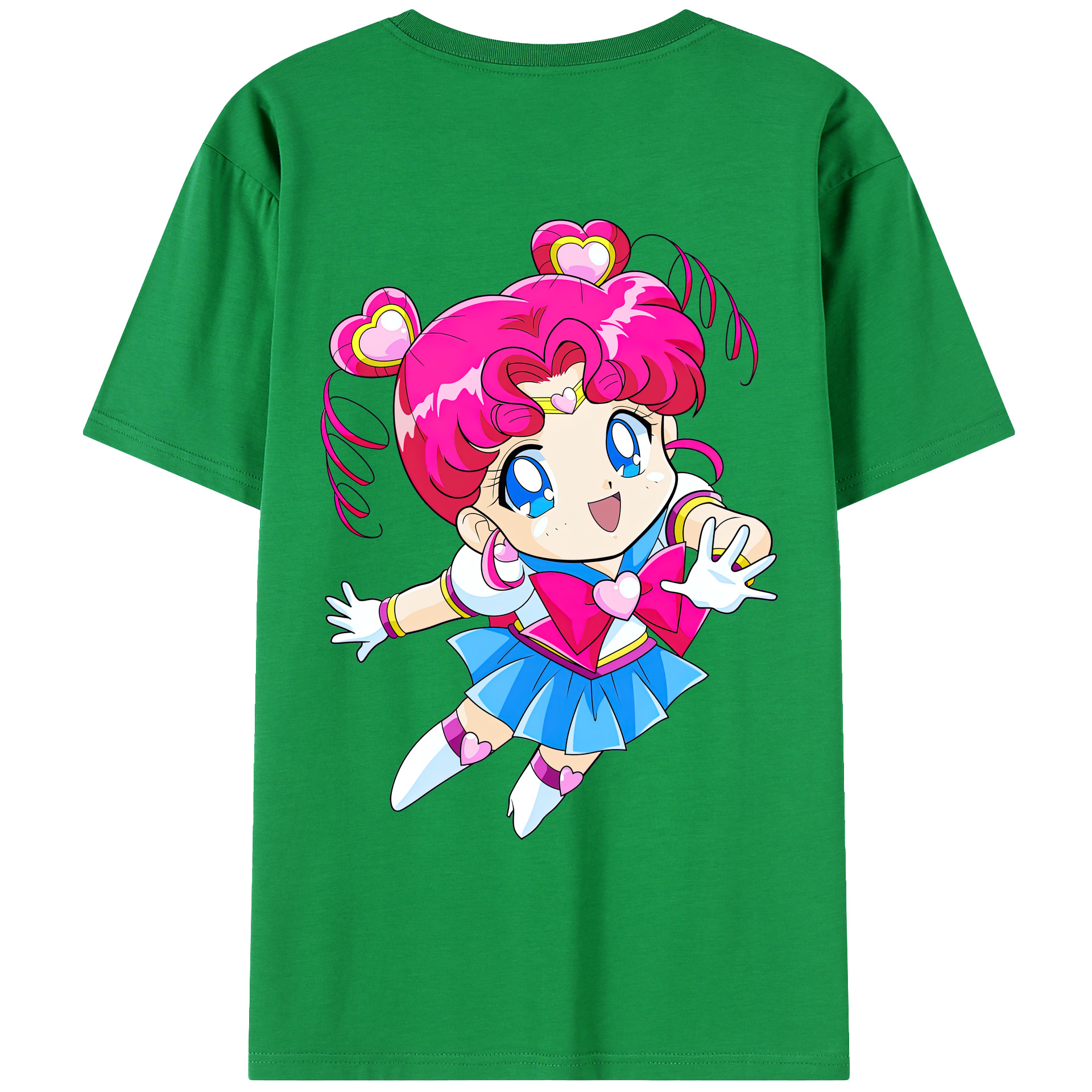 （画像用） 美少女戦士セーラームーン ちびうさ Sailor Moon Chibiusa Tsukino Usagi Small Lady Serenity レディース半袖Tシャツ(バックプリント)