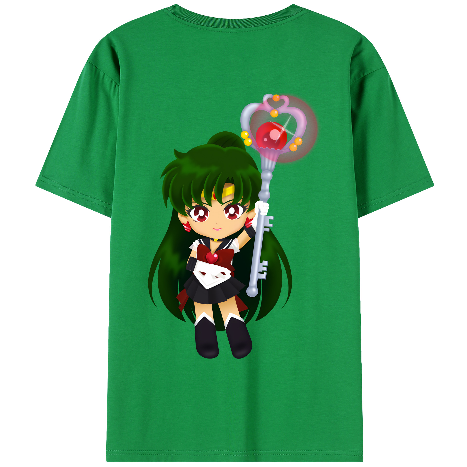 （画像用） 美少女戦士セーラームーン 冥王せつな Sailor Moon Meiou Setsuna レディース半袖Tシャツ(バックプリント)