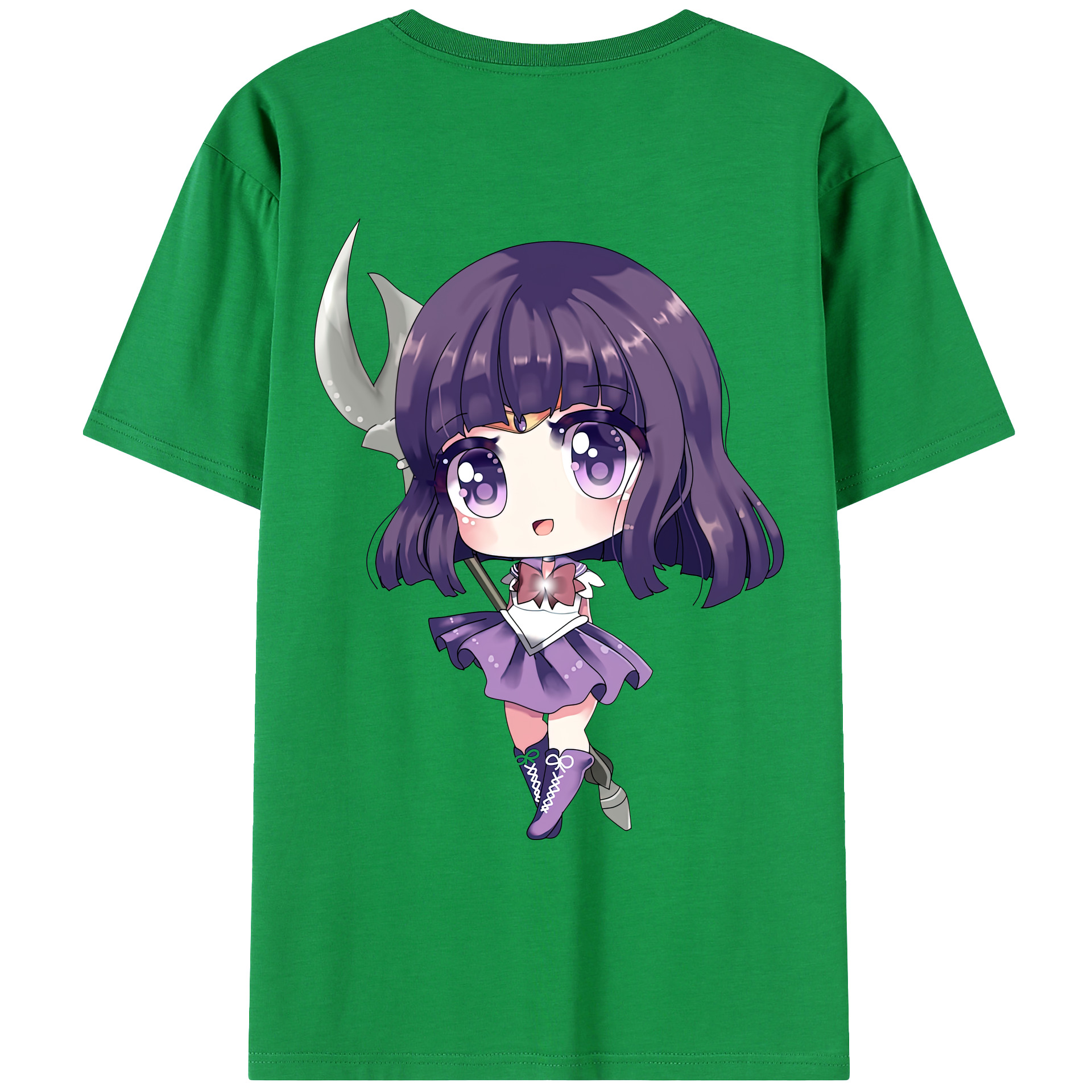 （画像用） 美少女戦士セーラームーン 土萠ほたる Sailor Moon Tomoe Hotaru （セーラーサターン；Sailor Saturn） レディース半袖Tシャツ(バックプリント)