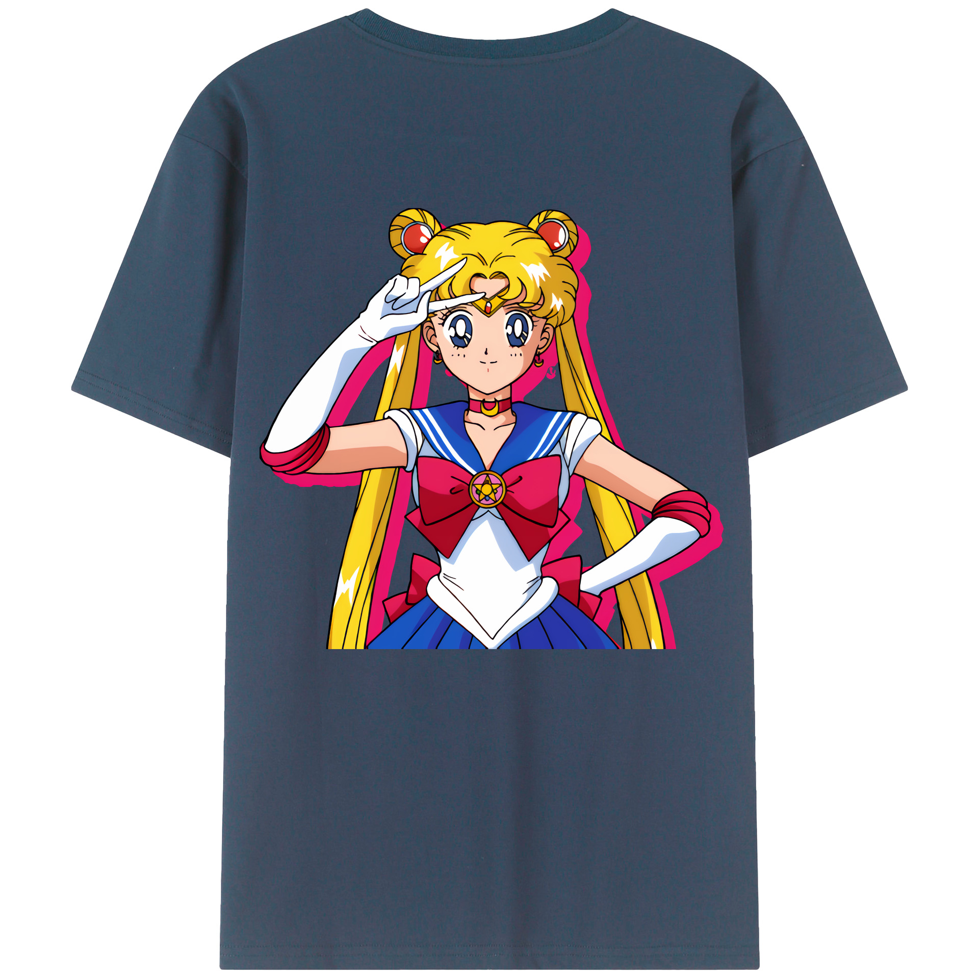 （画像用） 美少女戦士セーラームーン 月野 うさぎ つきの うさぎ Sailor Moon Tsukino Usagi レディース半袖Tシャツ(バックプリント)