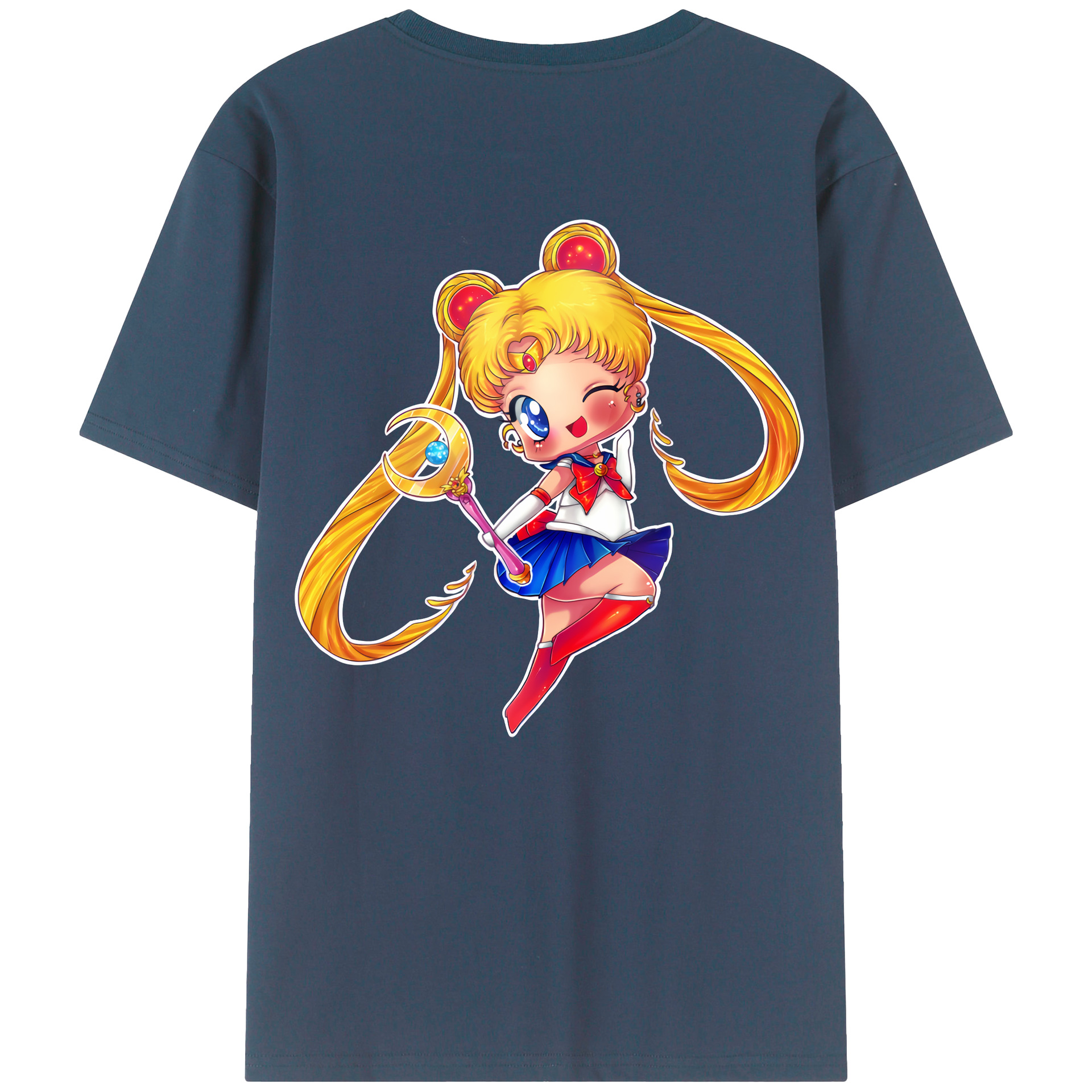 （画像用） 美少女戦士セーラームーン 月野 うさぎ つきの うさぎ Sailor Moon Tsukino Usagi レディース半袖Tシャツ(バックプリント)