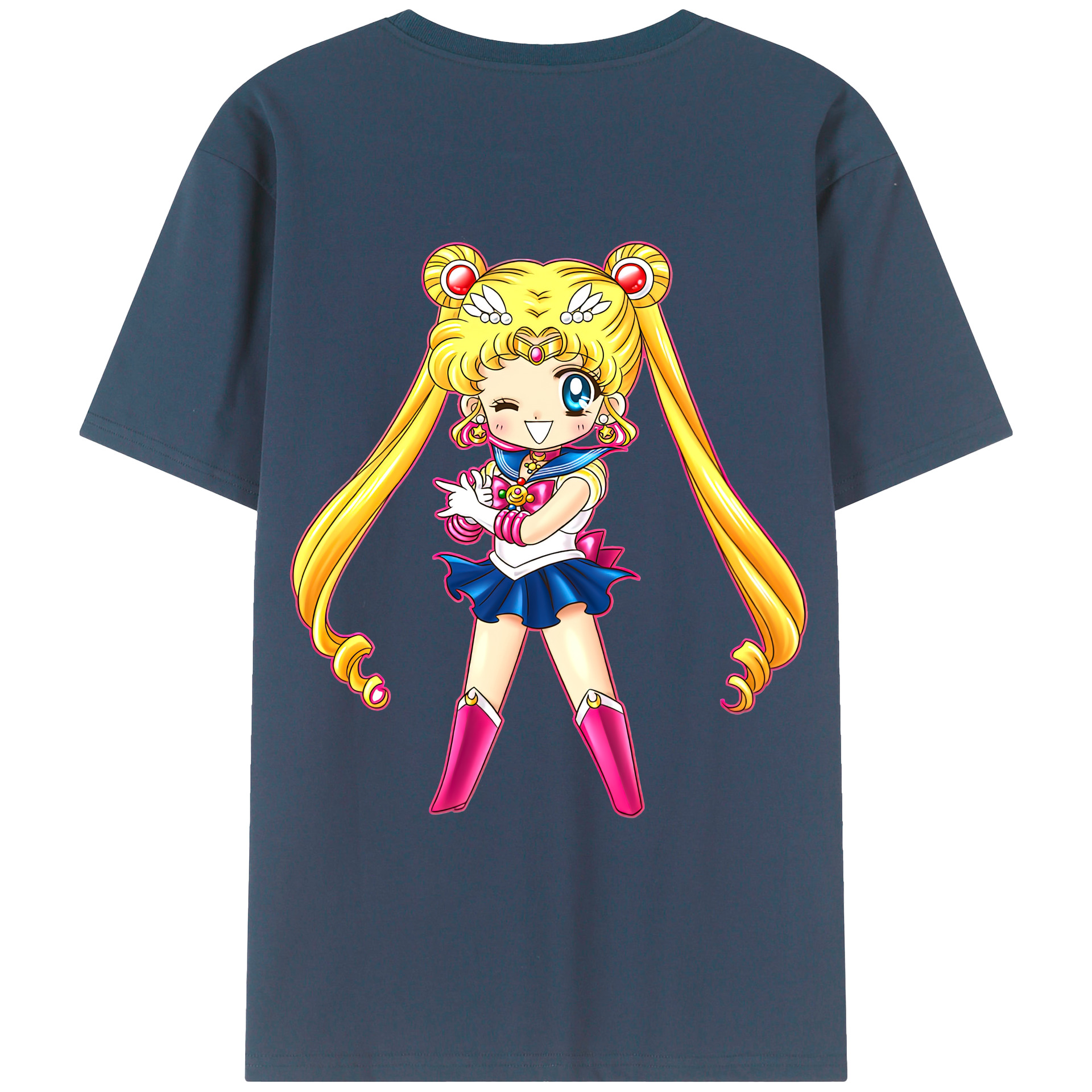 （画像用） 美少女戦士セーラームーン 月野 うさぎ つきの うさぎ Sailor Moon Tsukino Usagi レディース半袖Tシャツ(バックプリント)