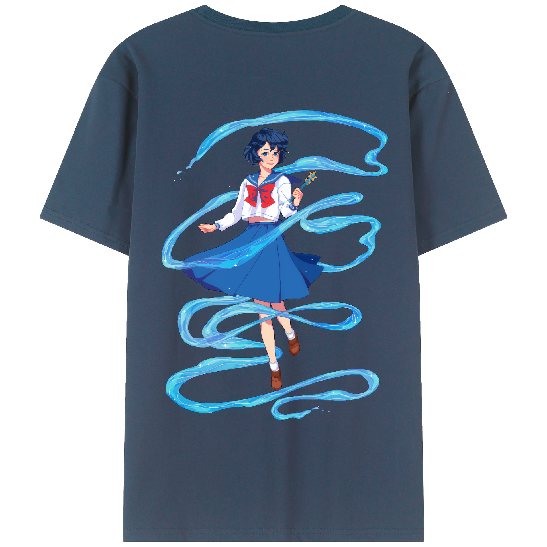 （画像用） 美少女戦士セーラームーン 水野 亜美 みずの あみ Sailor Moon Mizuno Ami レディース半袖Tシャツ(バックプリント)
