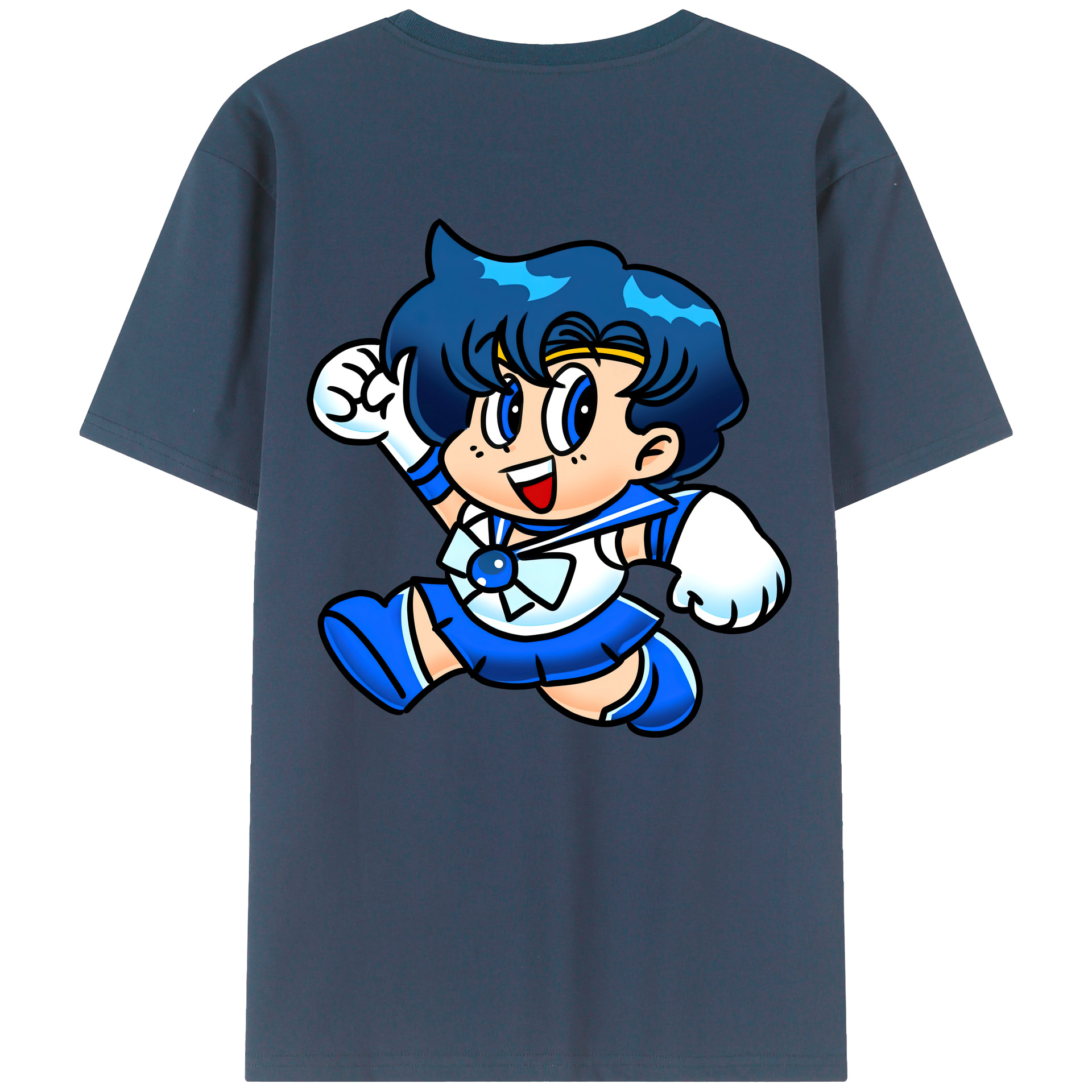 （画像用） 美少女戦士セーラームーン 水野 亜美 みずの あみ Sailor Moon Mizuno Ami レディース半袖Tシャツ(バックプリント)