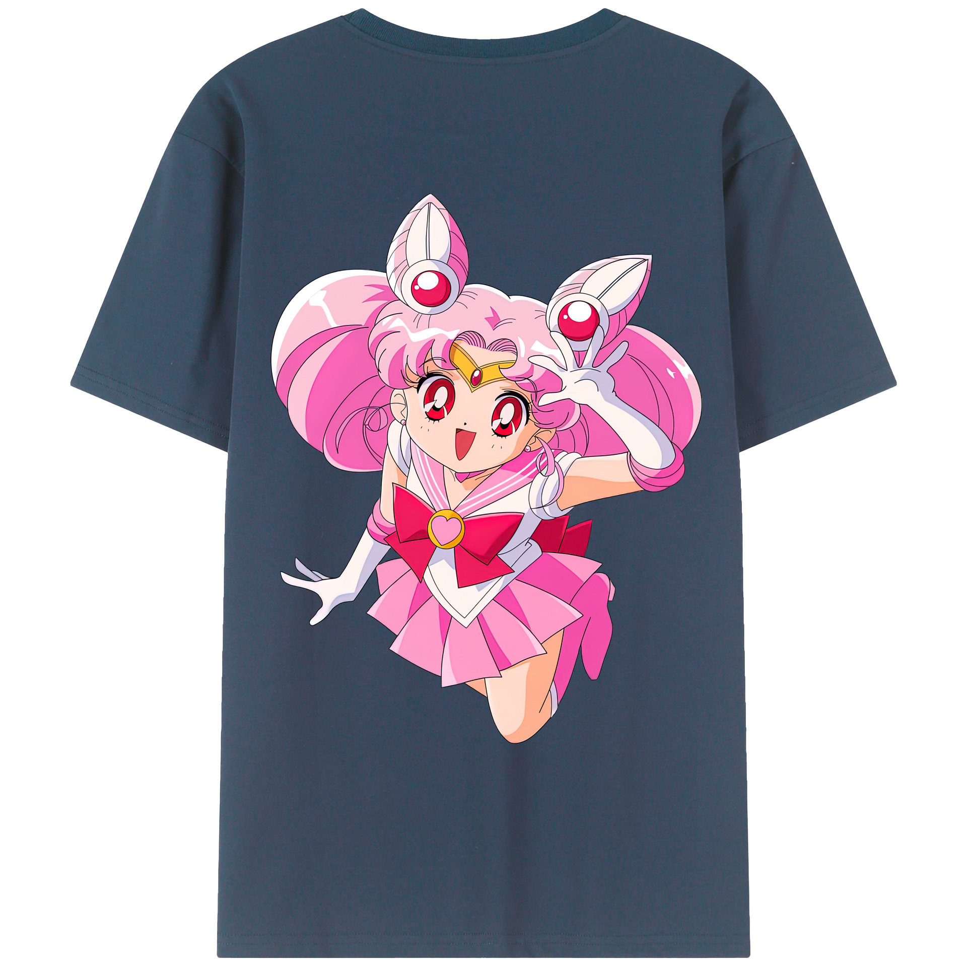 （画像用） 美少女戦士セーラームーン ちびうさ Sailor Moon Chibiusa Tsukino Usagi Small Lady Serenity レディース半袖Tシャツ(バックプリント)