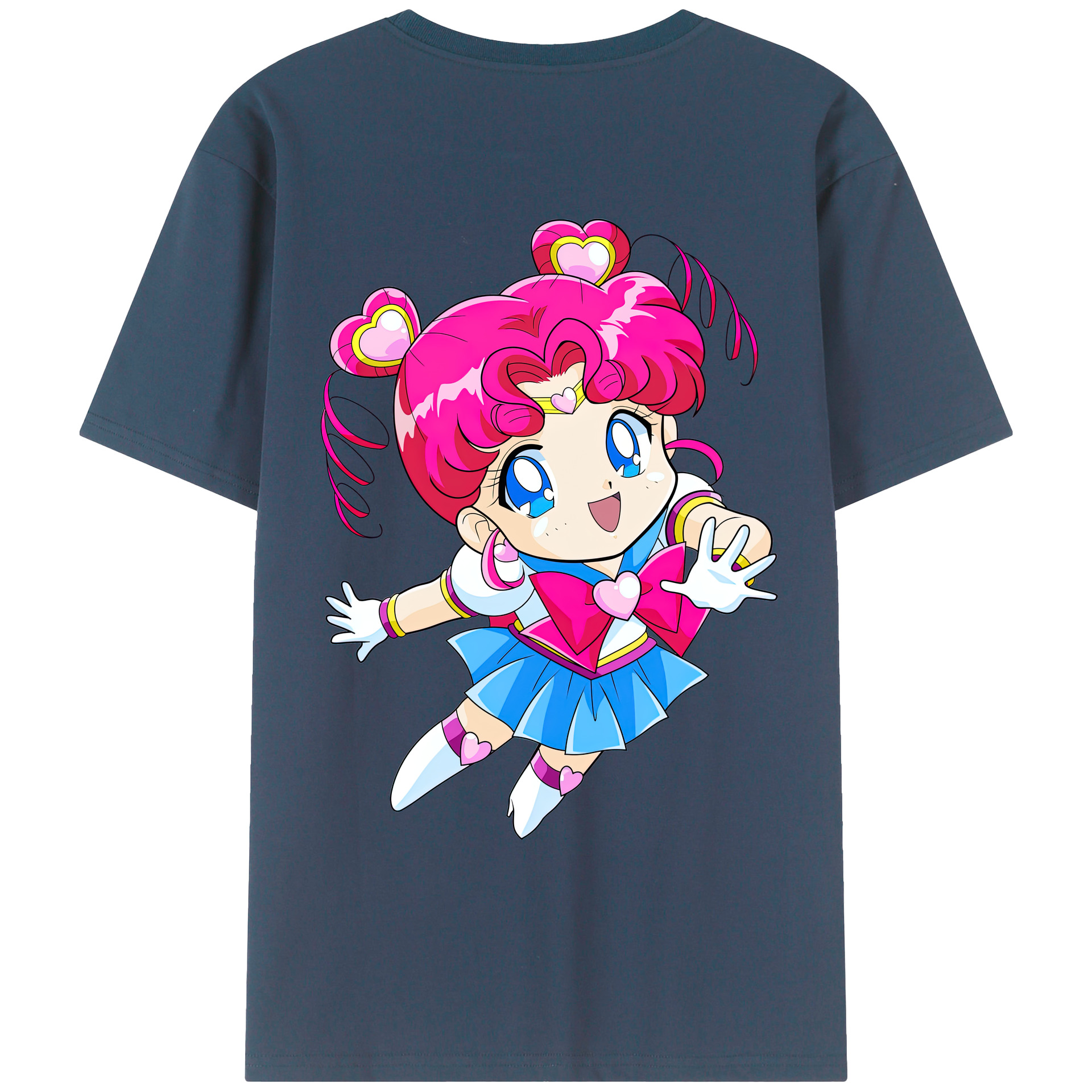 （画像用） 美少女戦士セーラームーン ちびうさ Sailor Moon Chibiusa Tsukino Usagi Small Lady Serenity レディース半袖Tシャツ(バックプリント)