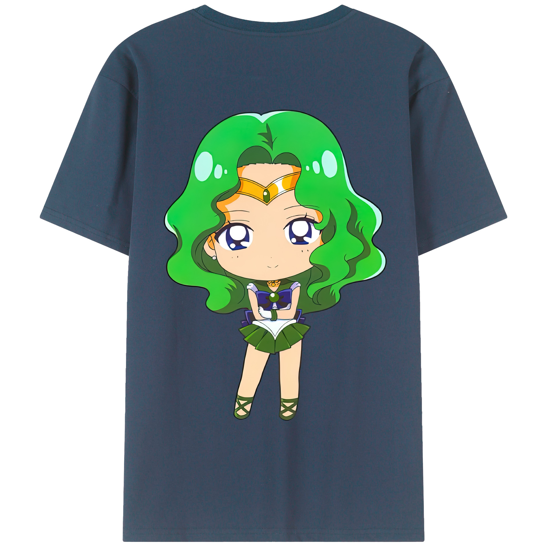 （画像用） 美少女戦士セーラームーン 海王 みちる（かいおう みちる） Sailor Moon Kaiou Michiru レディース半袖Tシャツ(バックプリント)