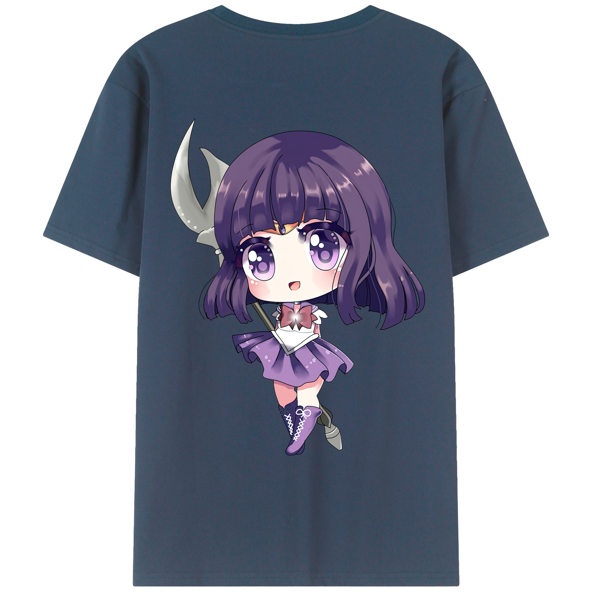 （画像用） 美少女戦士セーラームーン 土萠ほたる Sailor Moon Tomoe Hotaru （セーラーサターン；Sailor Saturn） レディース半袖Tシャツ(バックプリント)