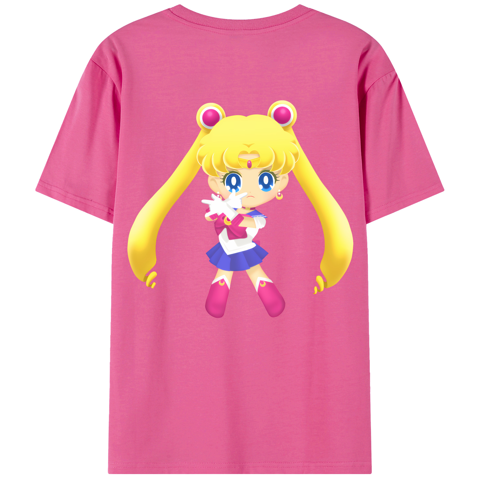 （画像用） 美少女戦士セーラームーン 月野 うさぎ つきの うさぎ Sailor Moon Tsukino Usagi レディース半袖Tシャツ(バックプリント)