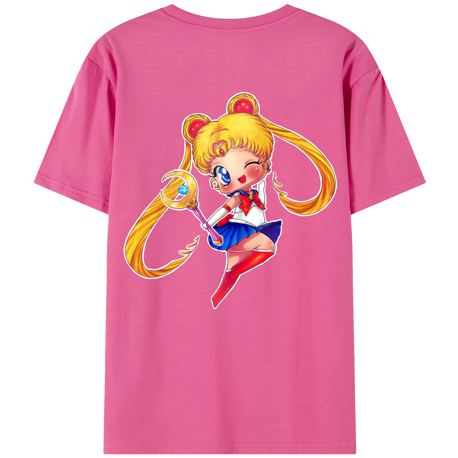 （画像用） 美少女戦士セーラームーン 月野 うさぎ つきの うさぎ Sailor Moon Tsukino Usagi レディース半袖Tシャツ(バックプリント)