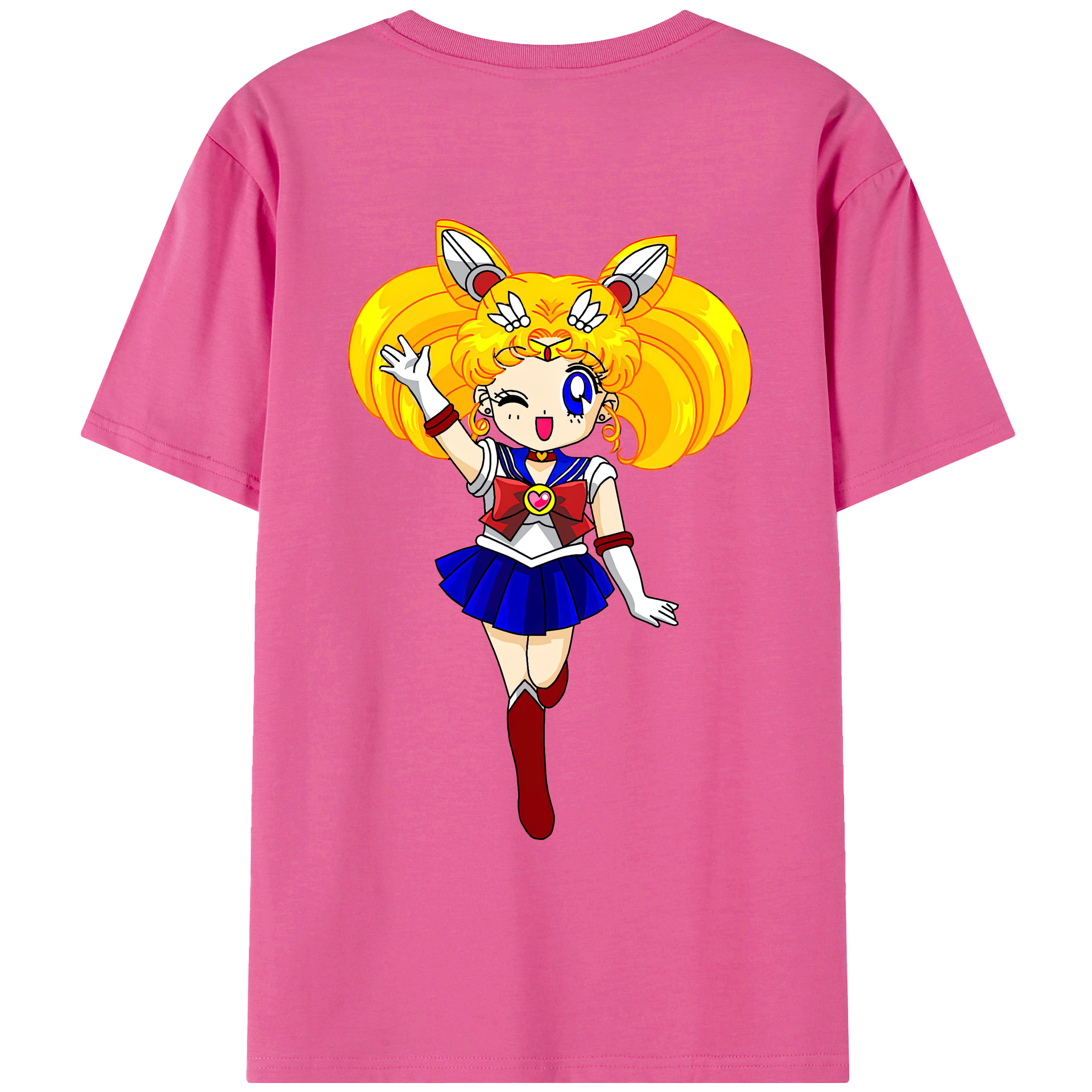（画像用） 美少女戦士セーラームーン 月野 うさぎ つきの うさぎ Sailor Moon Tsukino Usagi レディース半袖Tシャツ(バックプリント)