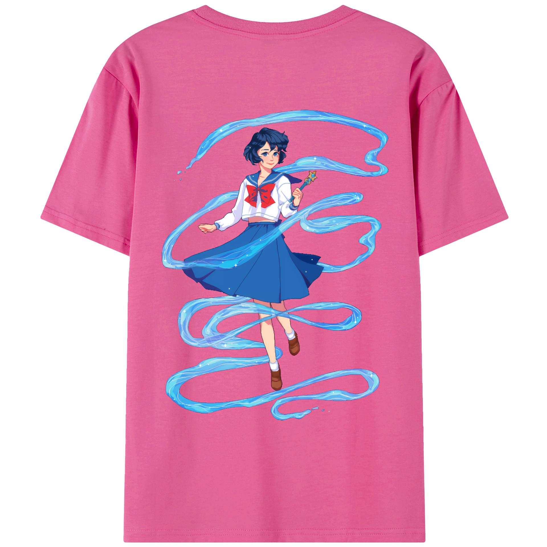 （画像用） 美少女戦士セーラームーン 水野 亜美 みずの あみ Sailor Moon Mizuno Ami レディース半袖Tシャツ(バックプリント)