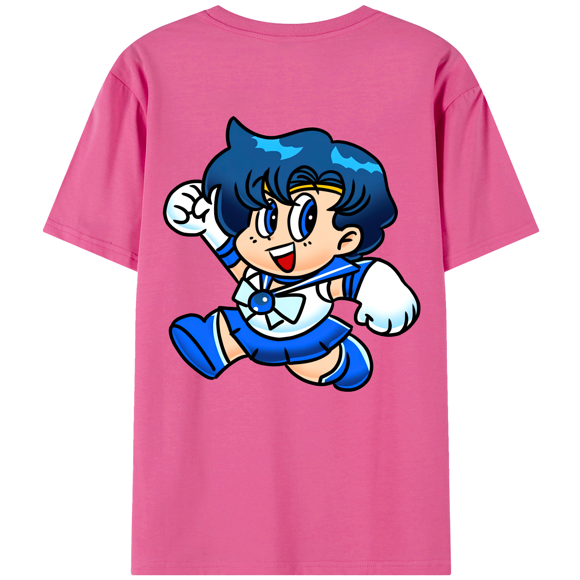 （画像用） 美少女戦士セーラームーン 水野 亜美 みずの あみ Sailor Moon Mizuno Ami レディース半袖Tシャツ(バックプリント)