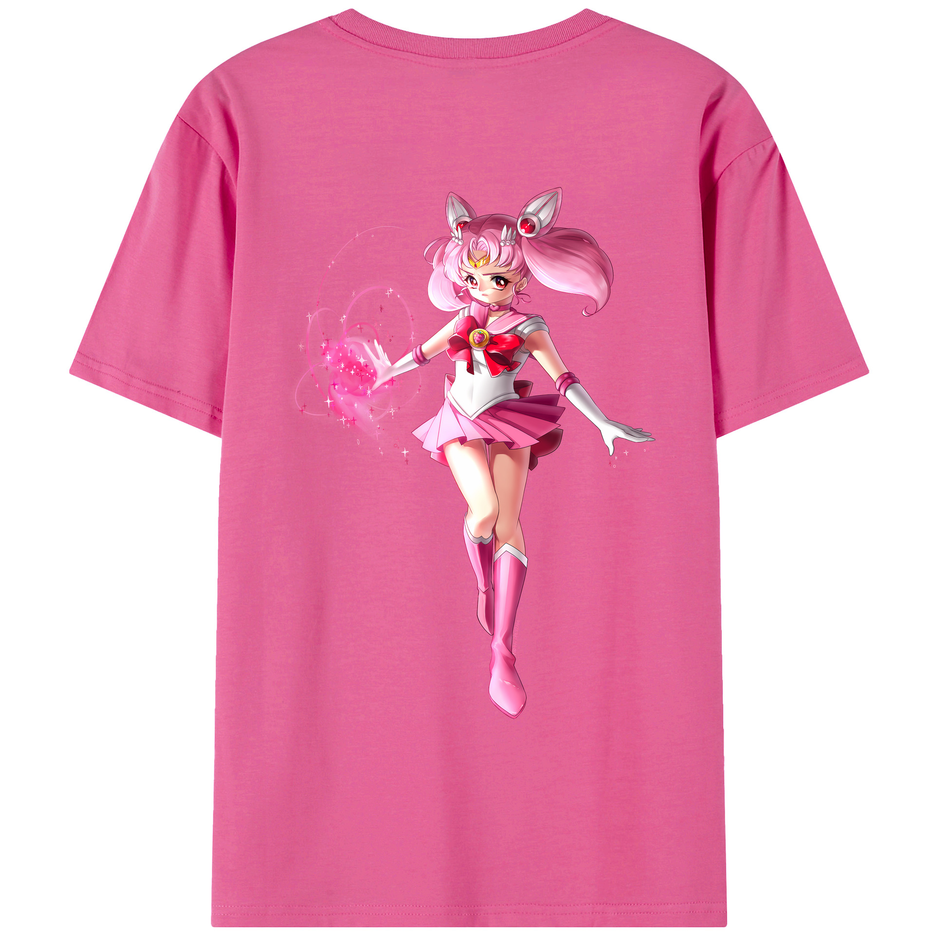 （画像用） 美少女戦士セーラームーン ちびうさ Sailor Moon Chibiusa Tsukino Usagi Small Lady Serenity レディース半袖Tシャツ(バックプリント)