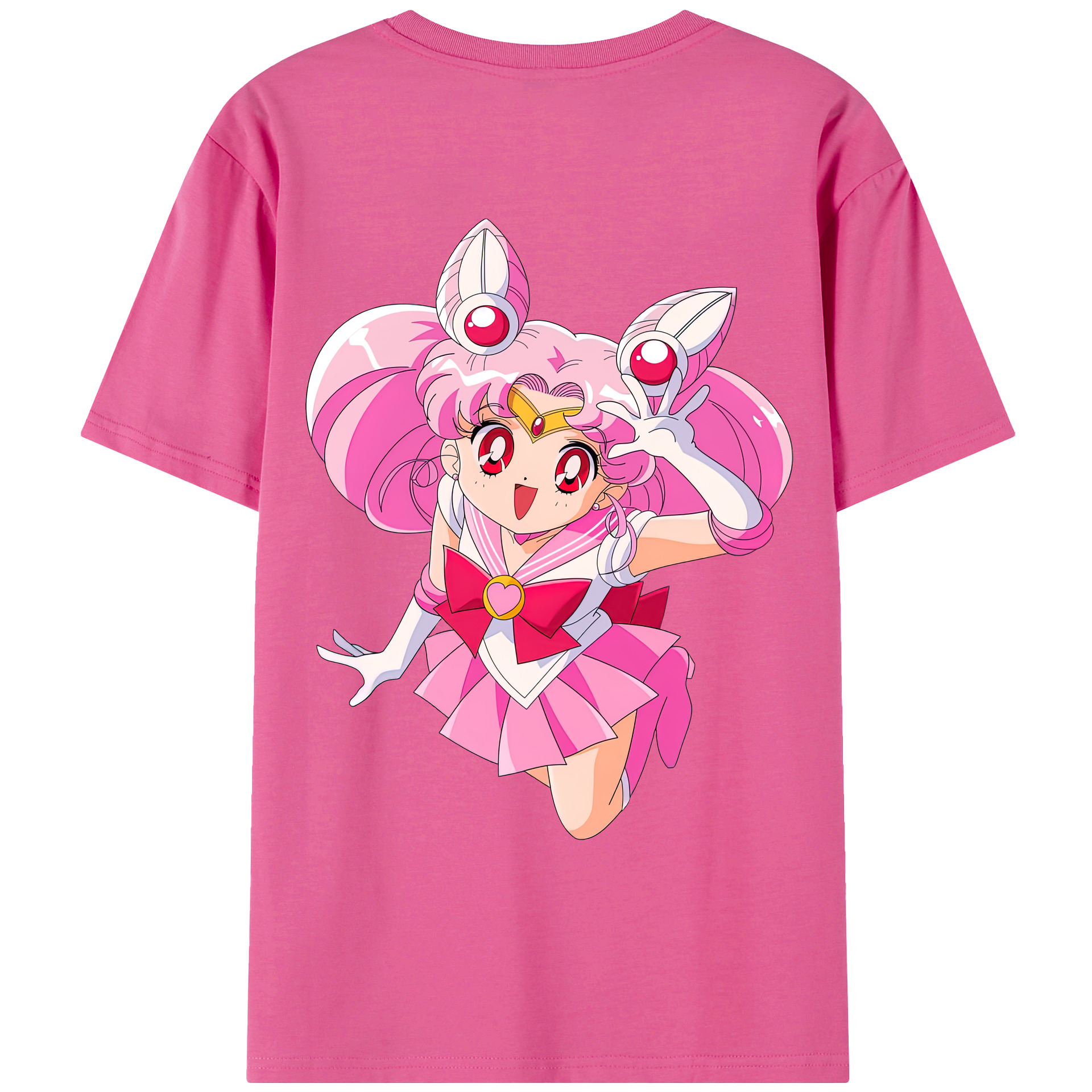（画像用） 美少女戦士セーラームーン ちびうさ Sailor Moon Chibiusa Tsukino Usagi Small Lady Serenity レディース半袖Tシャツ(バックプリント)