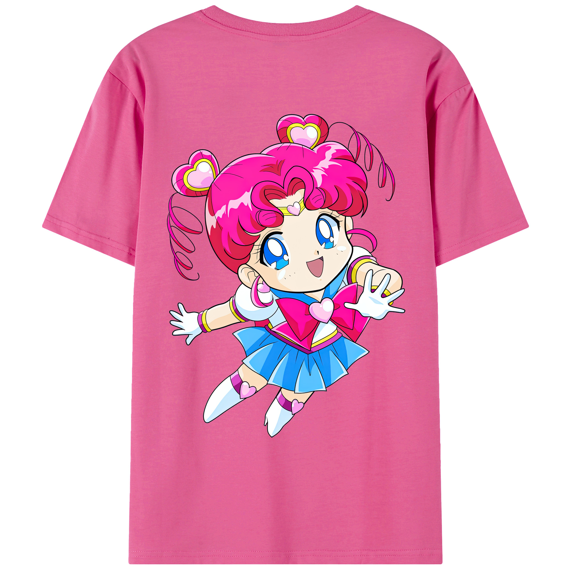 （画像用） 美少女戦士セーラームーン ちびうさ Sailor Moon Chibiusa Tsukino Usagi Small Lady Serenity レディース半袖Tシャツ(バックプリント)