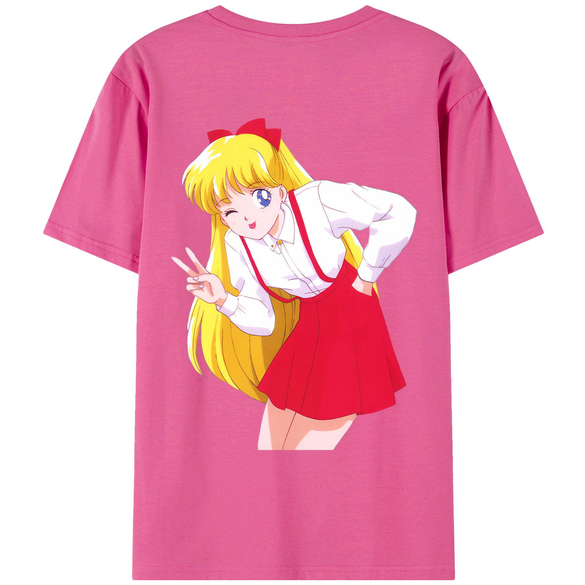 （画像用） 美少女戦士セーラームーン 愛野 美奈子 あいの みなこ Sailor Moon Aino Minako レディース半袖Tシャツ(バックプリント)
