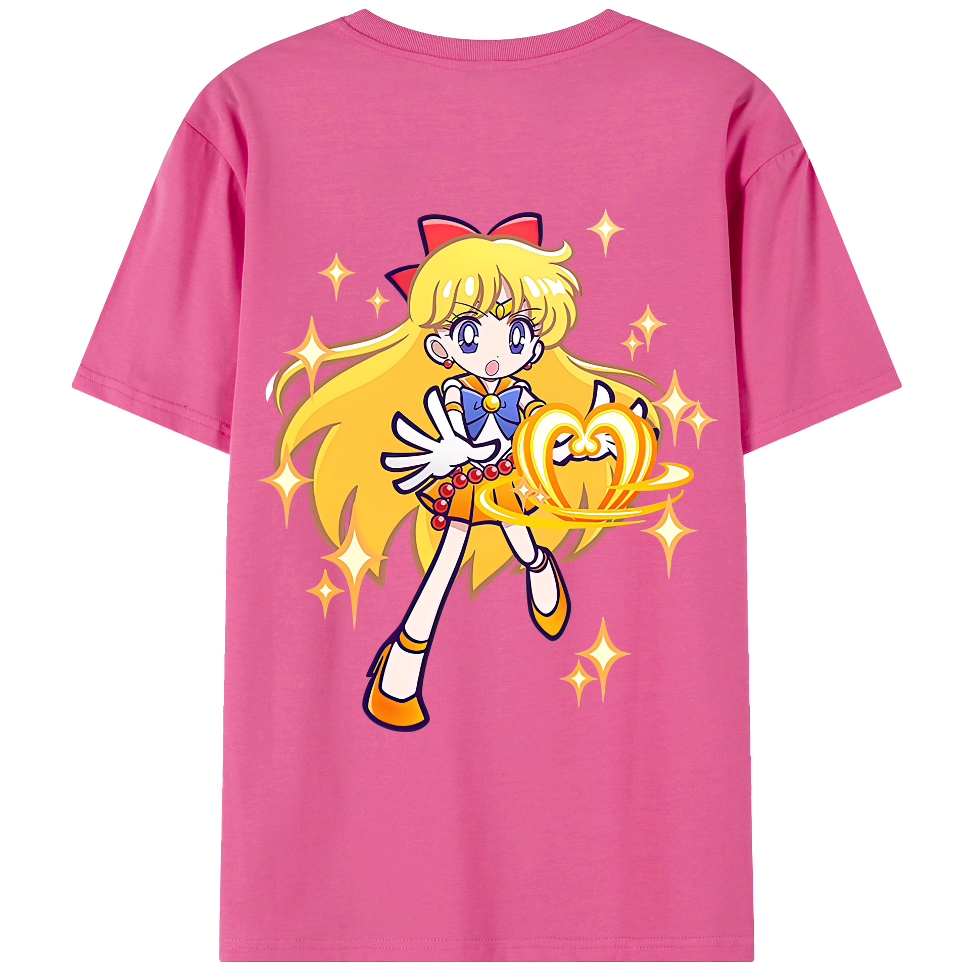 （画像用） 美少女戦士セーラームーン 愛野 美奈子 あいの みなこ Sailor Moon Aino Minako レディース半袖Tシャツ(バックプリント)