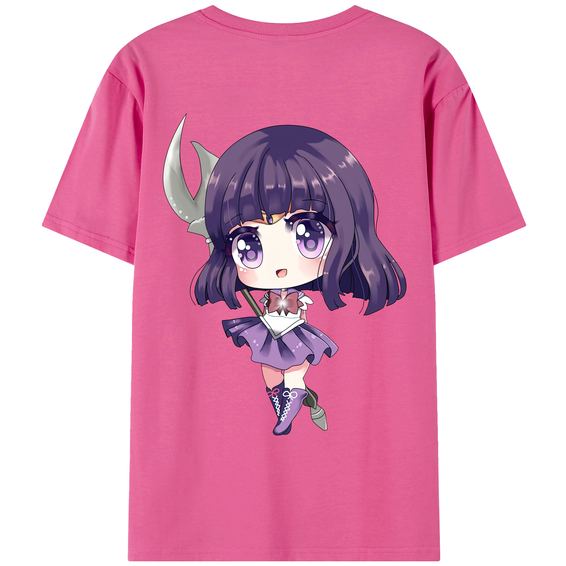 （画像用） 美少女戦士セーラームーン 土萠ほたる Sailor Moon Tomoe Hotaru （セーラーサターン；Sailor Saturn） レディース半袖Tシャツ(バックプリント)