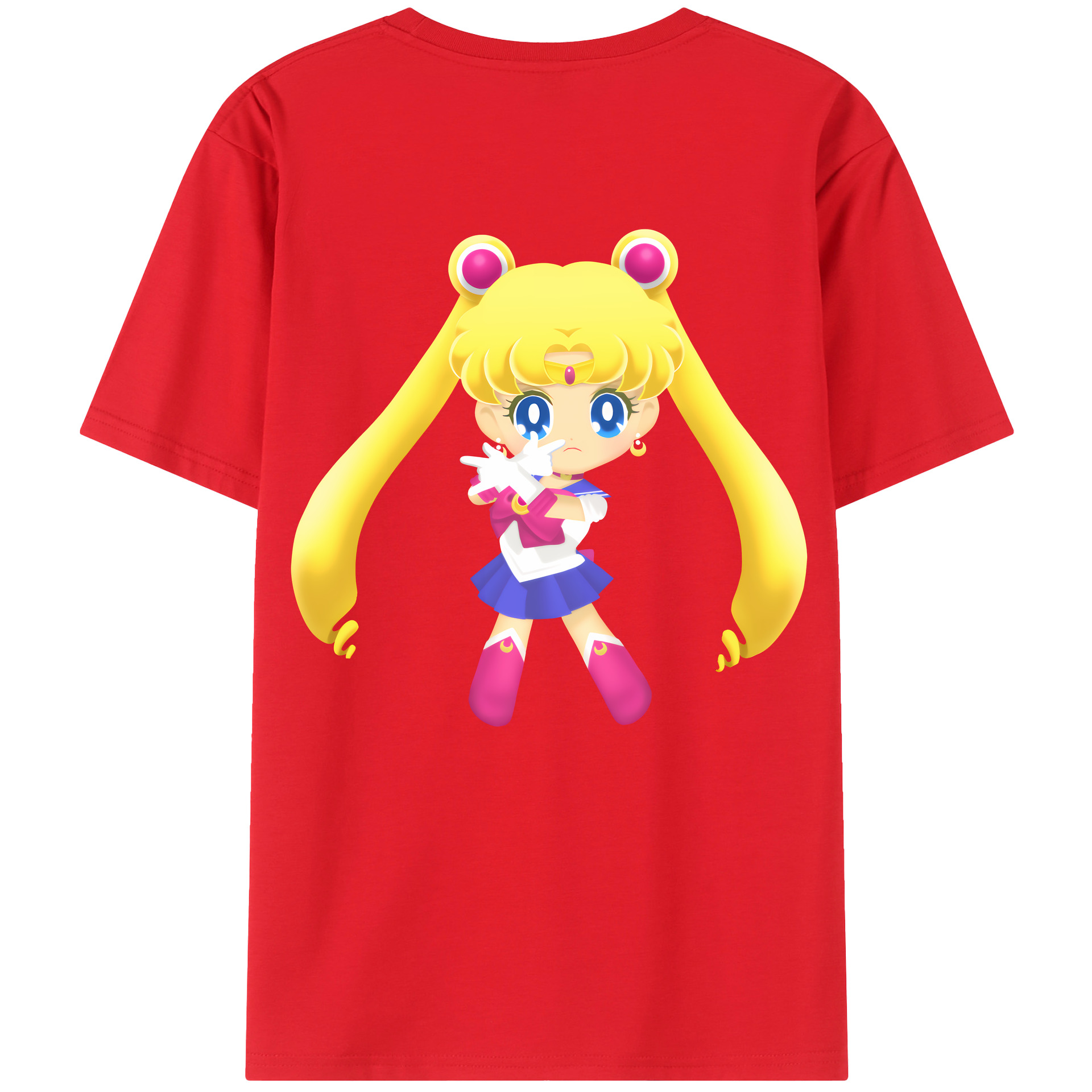 （画像用） 美少女戦士セーラームーン 月野 うさぎ つきの うさぎ Sailor Moon Tsukino Usagi レディース半袖Tシャツ(バックプリント)