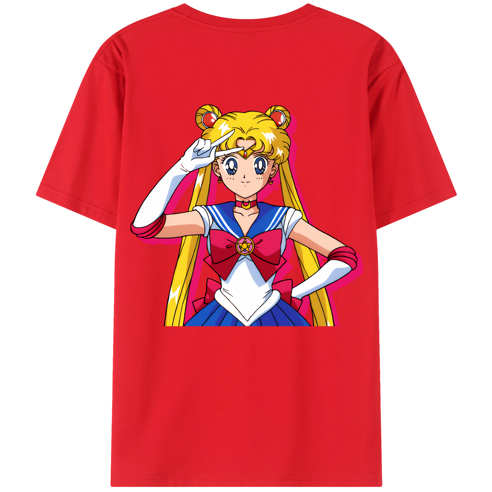 （画像用） 美少女戦士セーラームーン 月野 うさぎ つきの うさぎ Sailor Moon Tsukino Usagi レディース半袖Tシャツ(バックプリント)