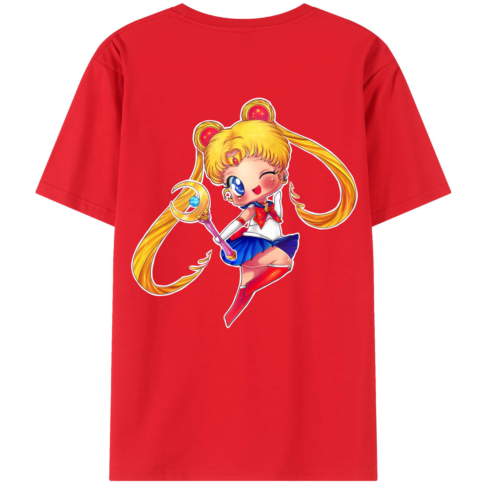 （画像用） 美少女戦士セーラームーン 月野 うさぎ つきの うさぎ Sailor Moon Tsukino Usagi レディース半袖Tシャツ(バックプリント)