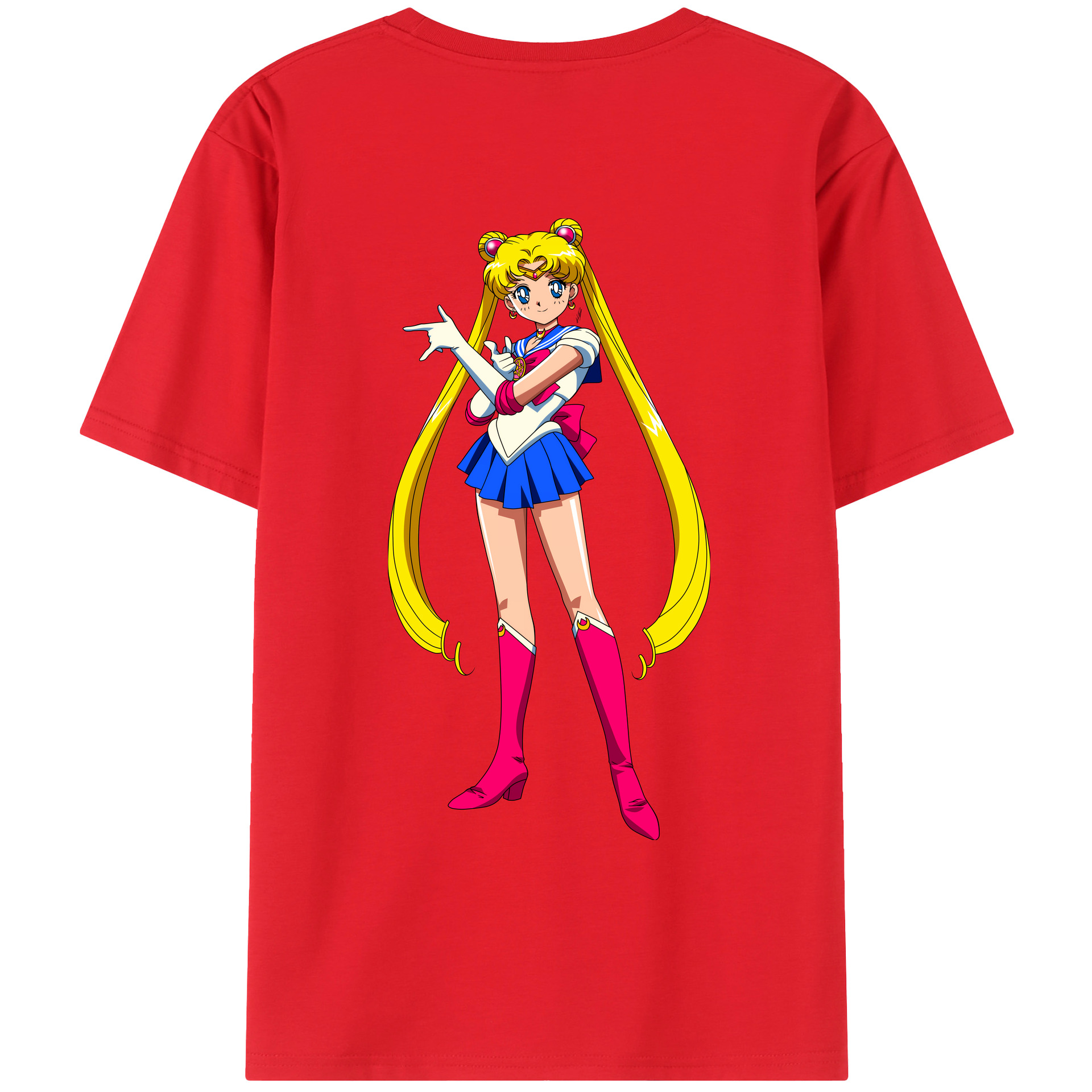 （画像用） 美少女戦士セーラームーン 月野 うさぎ つきの うさぎ Sailor Moon Tsukino Usagi レディース半袖Tシャツ(バックプリント)