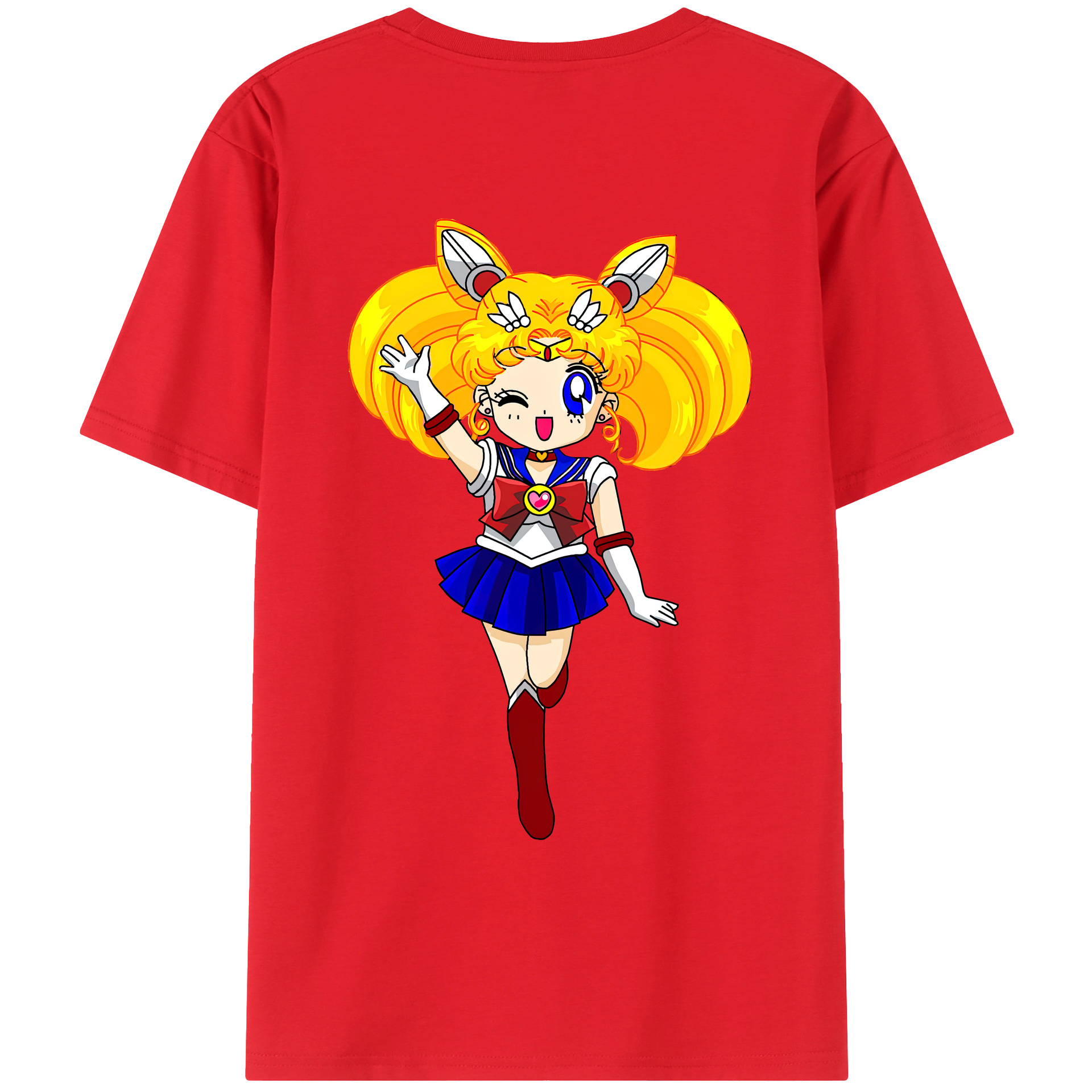 （画像用） 美少女戦士セーラームーン 月野 うさぎ つきの うさぎ Sailor Moon Tsukino Usagi レディース半袖Tシャツ(バックプリント)