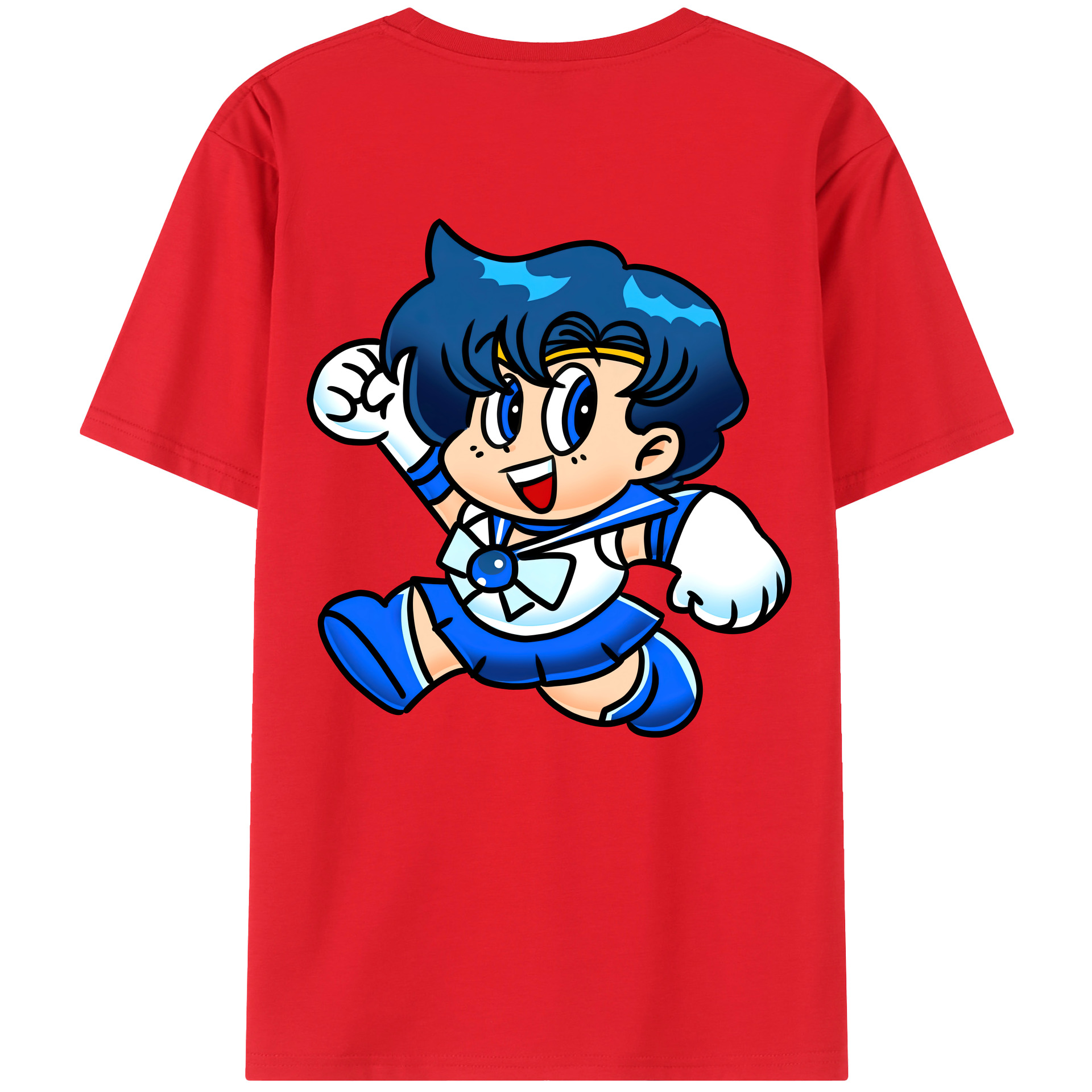 （画像用） 美少女戦士セーラームーン 水野 亜美 みずの あみ Sailor Moon Mizuno Ami レディース半袖Tシャツ(バックプリント)