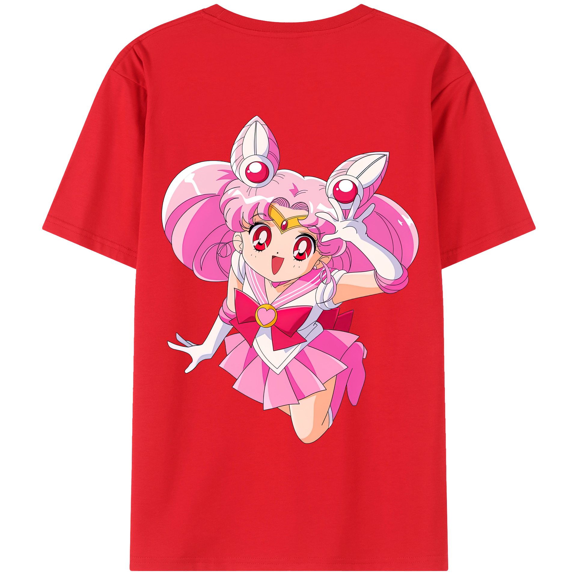 （画像用） 美少女戦士セーラームーン ちびうさ Sailor Moon Chibiusa Tsukino Usagi Small Lady Serenity レディース半袖Tシャツ(バックプリント)