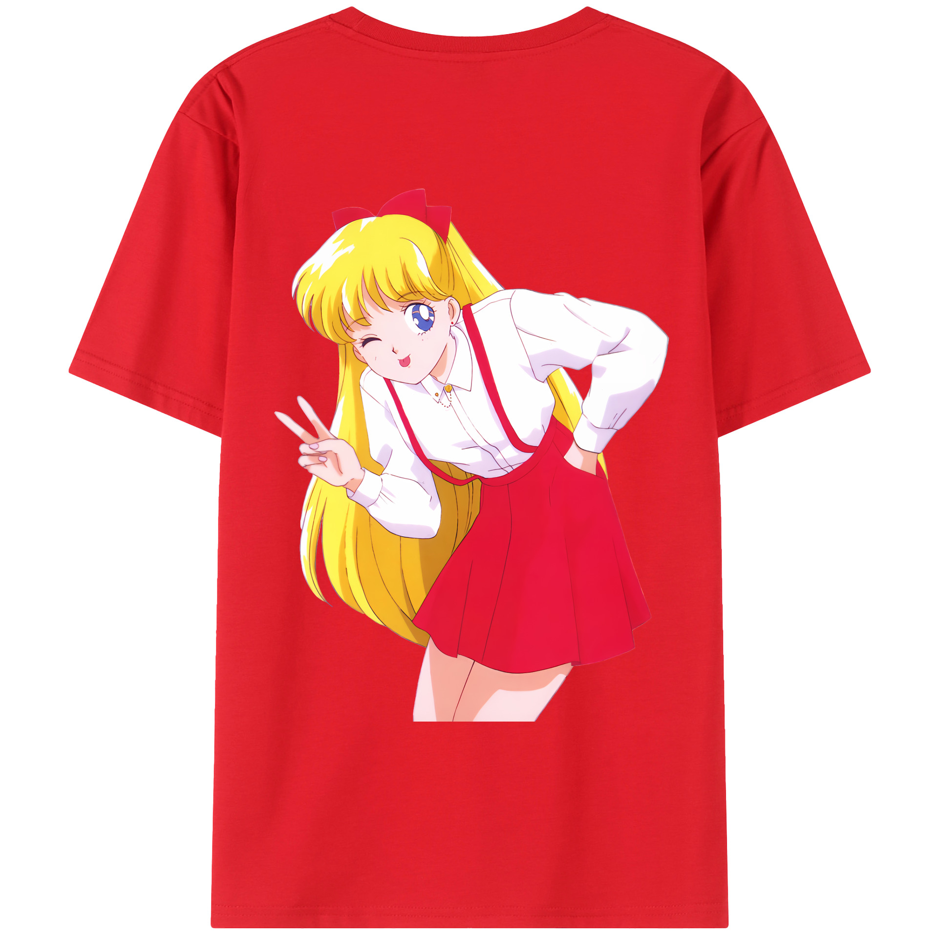 （画像用） 美少女戦士セーラームーン 愛野 美奈子 あいの みなこ Sailor Moon Aino Minako レディース半袖Tシャツ(バックプリント)